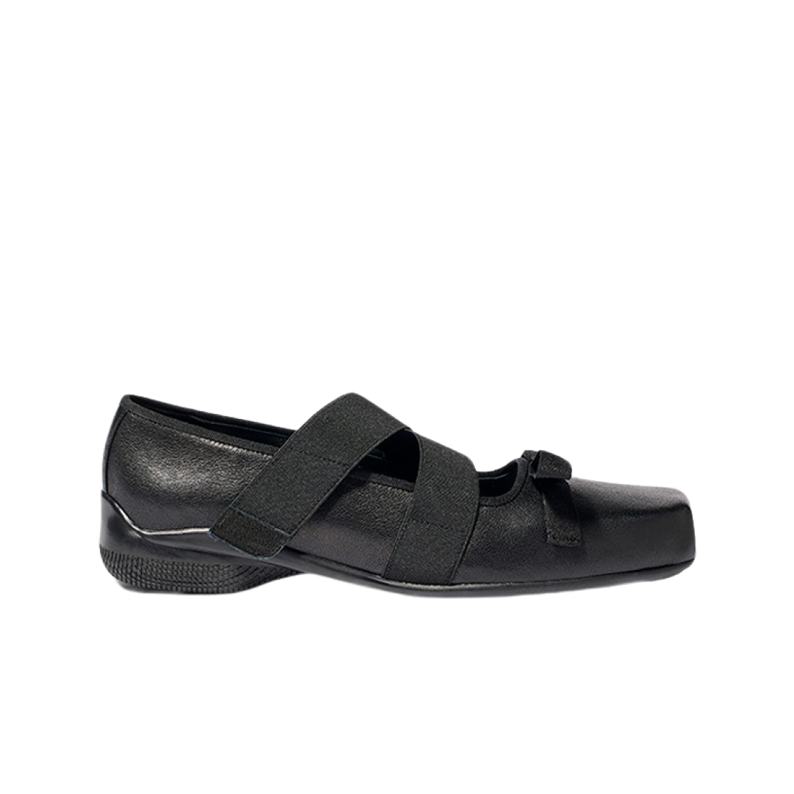 (W) 오픈 Yy 크로스 밴드 발레 플랫 블랙((W) Open Yy Cross Band Ballet Flats Black)