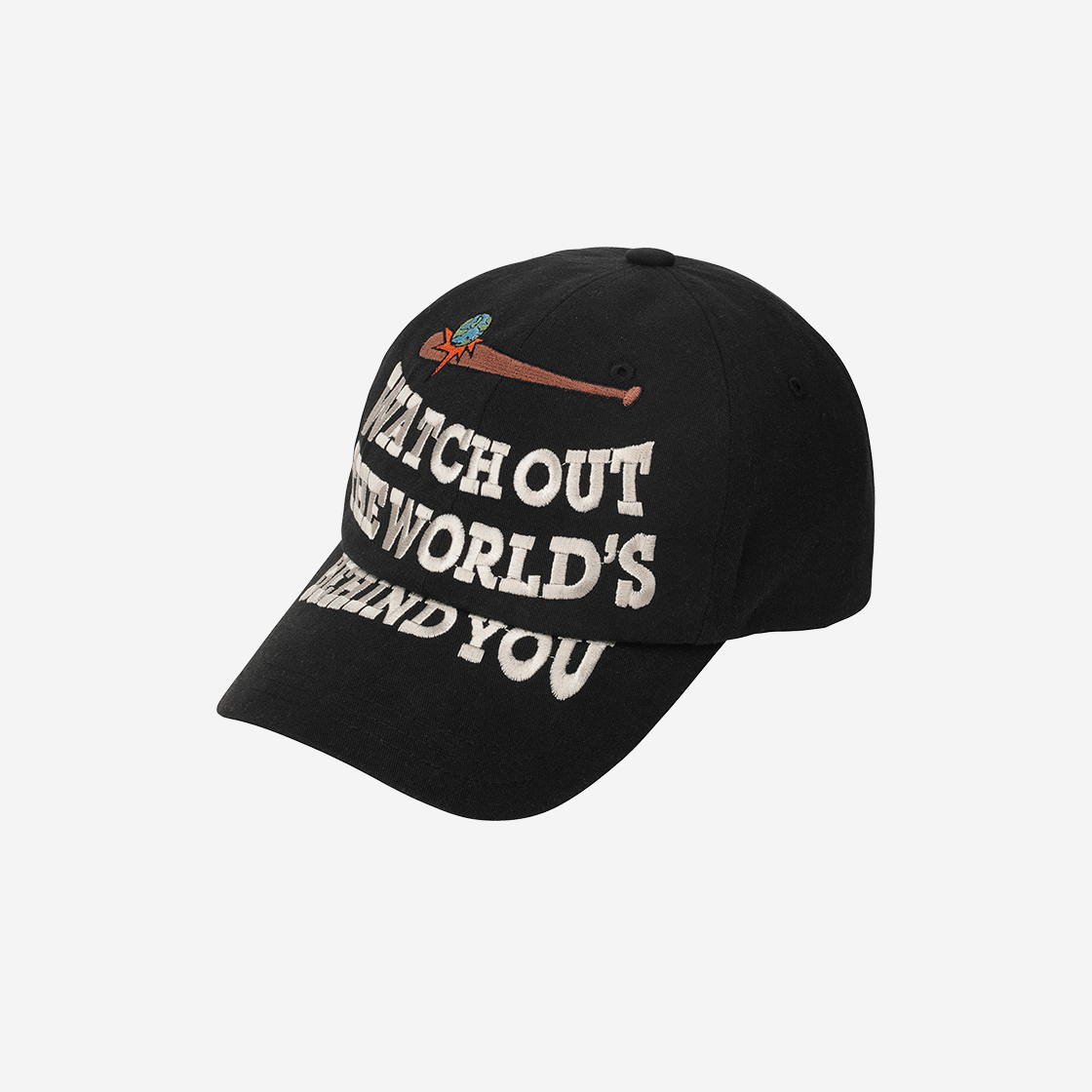 E01CAP02BK Problemallways Watch Out Cotton Ball Cap Black