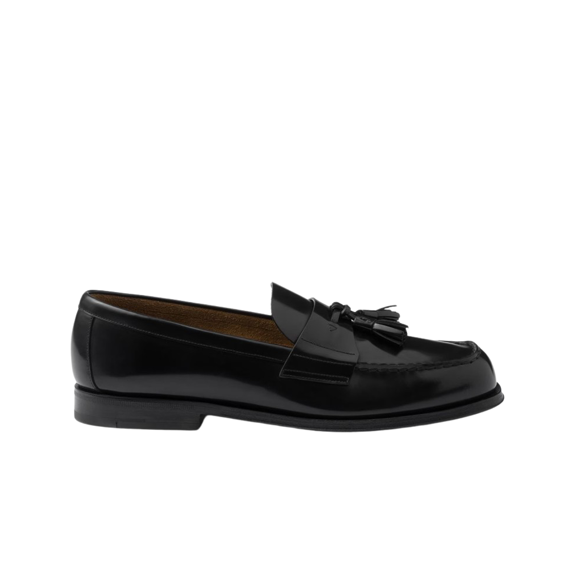 Prada Brushed Leather Loafers Black 상세 이미지 1