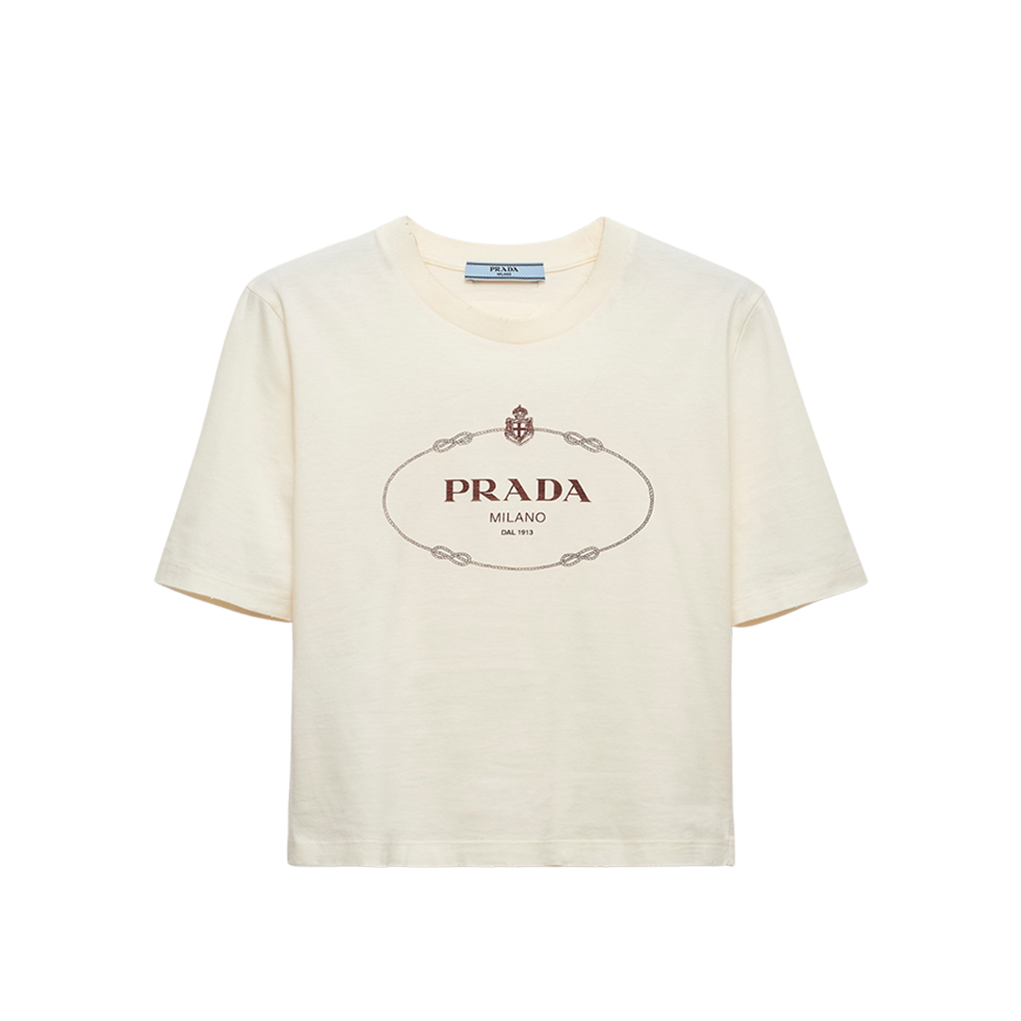 (W) Prada Printed Jersey T Shirt Ivory/Garnet 상세 이미지 1