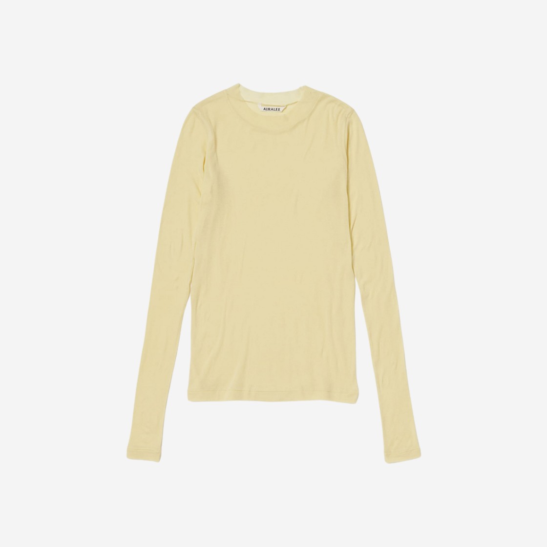 (W) Auralee High Gauge Sheer Rib L/S T-Shirt Yellow 상세 이미지 1