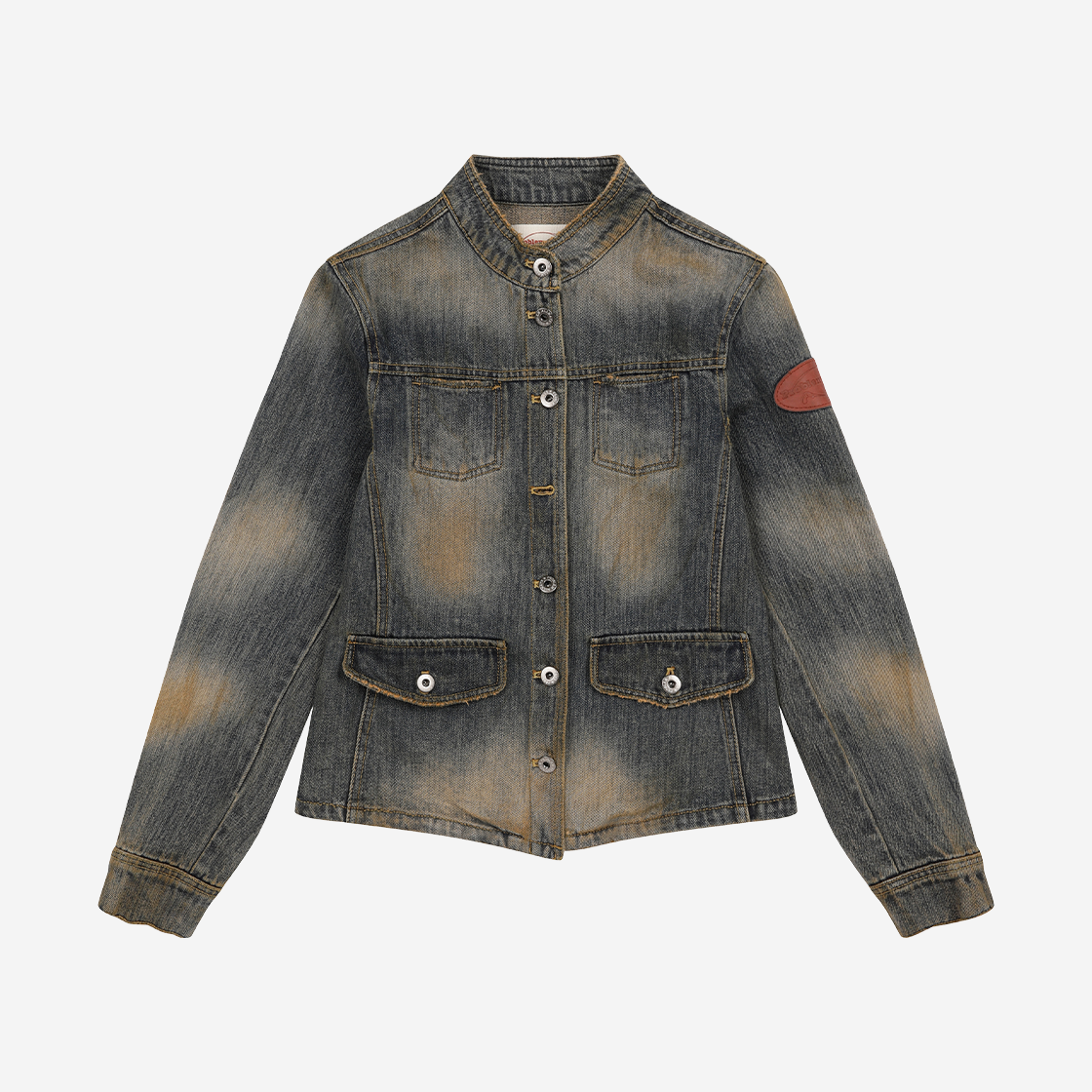 프라블럼올웨이즈 더티 워시드 폴디드 데님 트러커 자켓 워시드 블루(Problemallways Dirty Washed Folded Denim Trucker Jacket Washed Blue) - 2