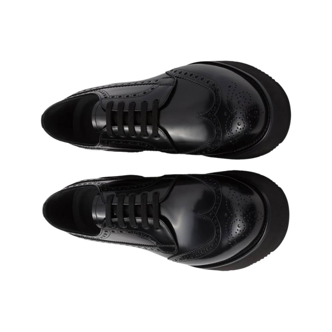 프라다 브러쉬드 가죽 더비 브로그 블랙(Prada Brushed Leather Derby Brogues Black) - 3