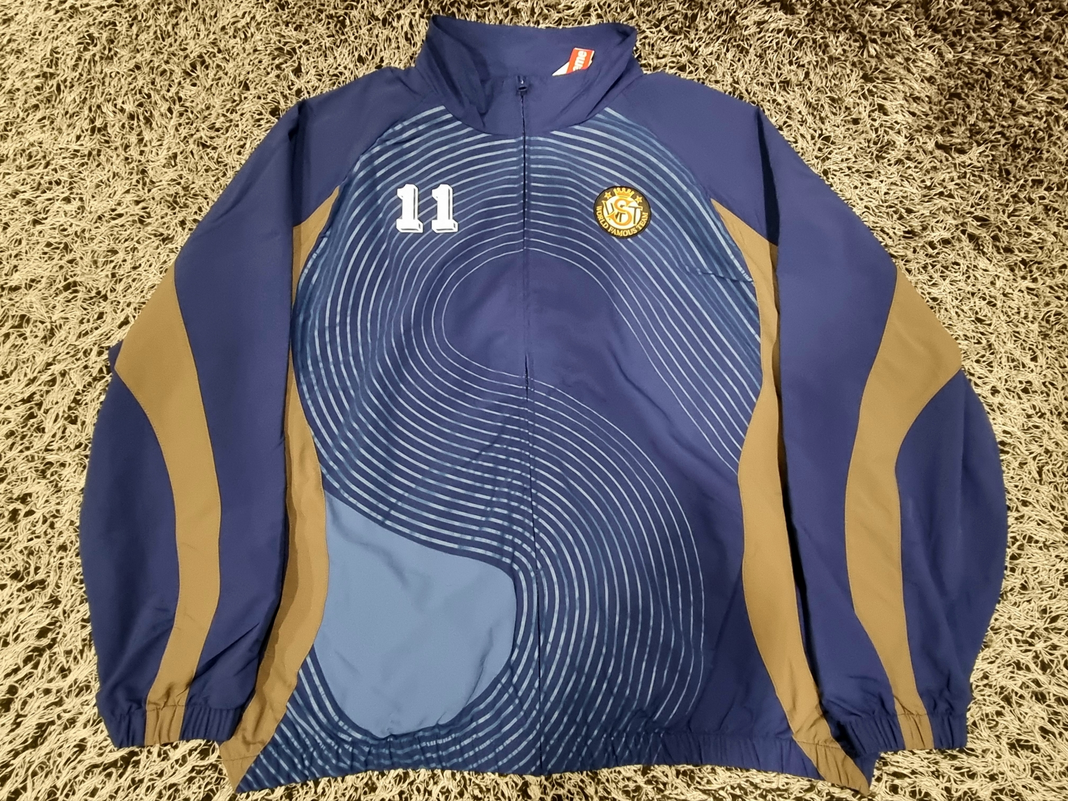 Supreme S Logo Track Jacket Navy - 24FW 착용 스타일 - 1