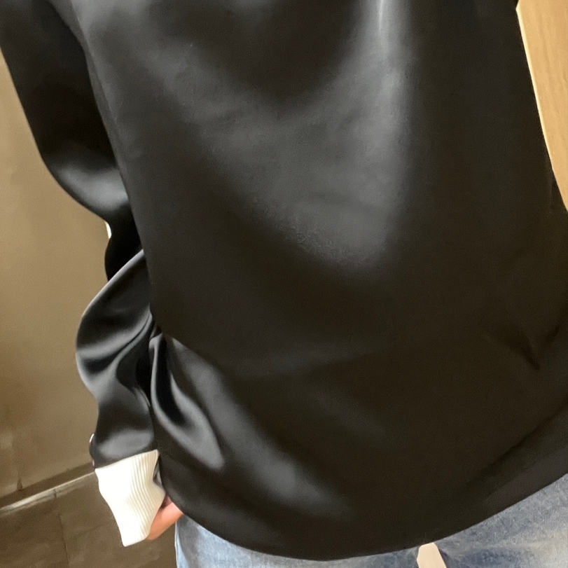 (W) Adidas 3-Stripes Satin Long Sleeve T-Shirt Black - KR Sizing 착용 스타일 - 2
