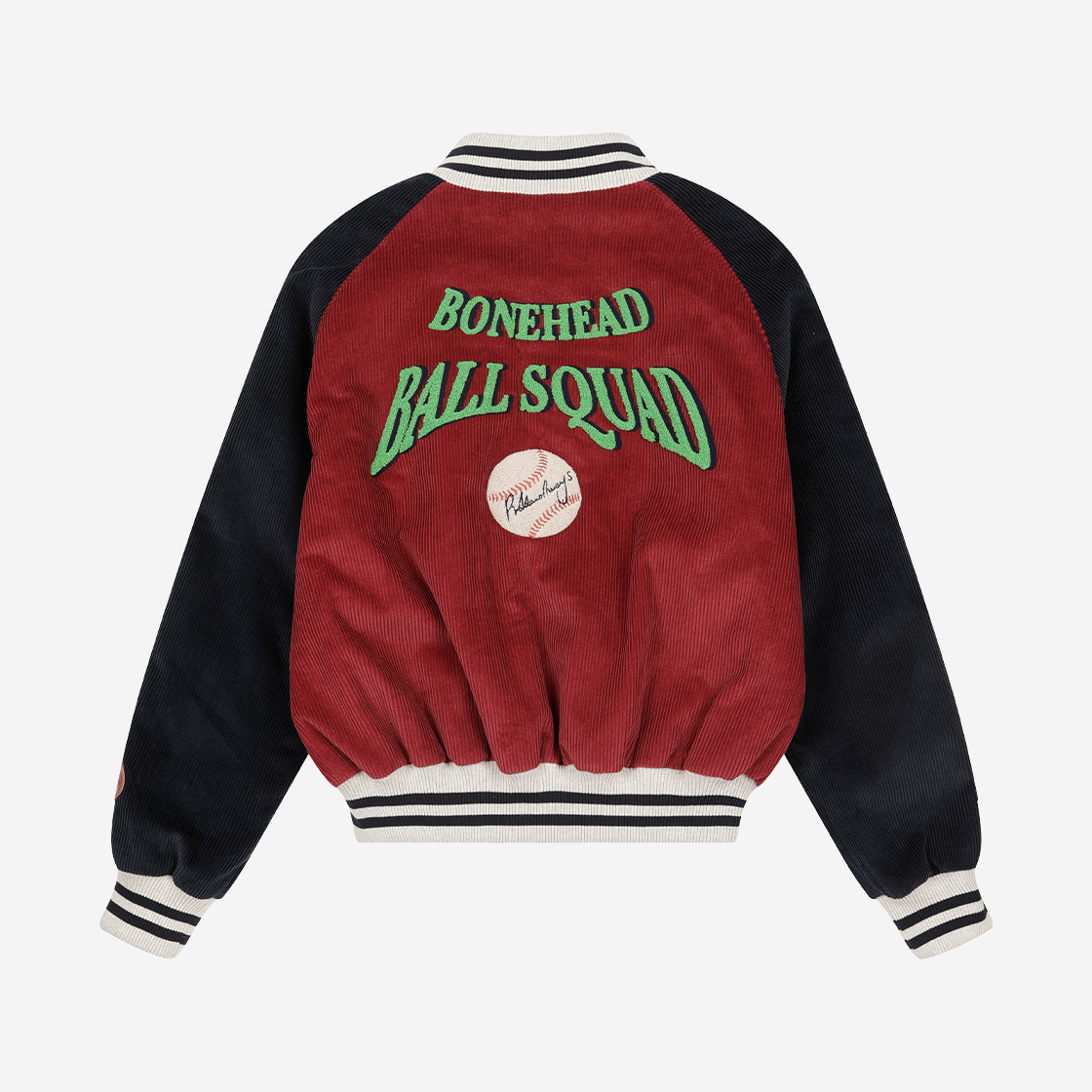 프라블럼올웨이즈 본헤드 볼 스쿼드 바시티 자켓 레드(Problemallways Bonehead Ball Squad Varsity Jacket Red) - 2