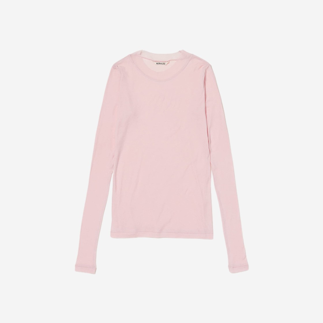 (W) Auralee High Gauge Sheer Rib L/S T-Shirt Pink 상세 이미지 1