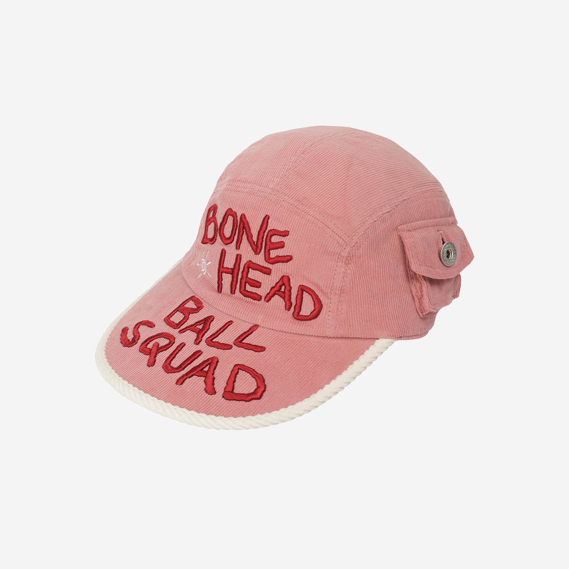 E01CAP03PK Problemallways Bonehead Ball Squad Corduroy Pocket Camp Cap Pink