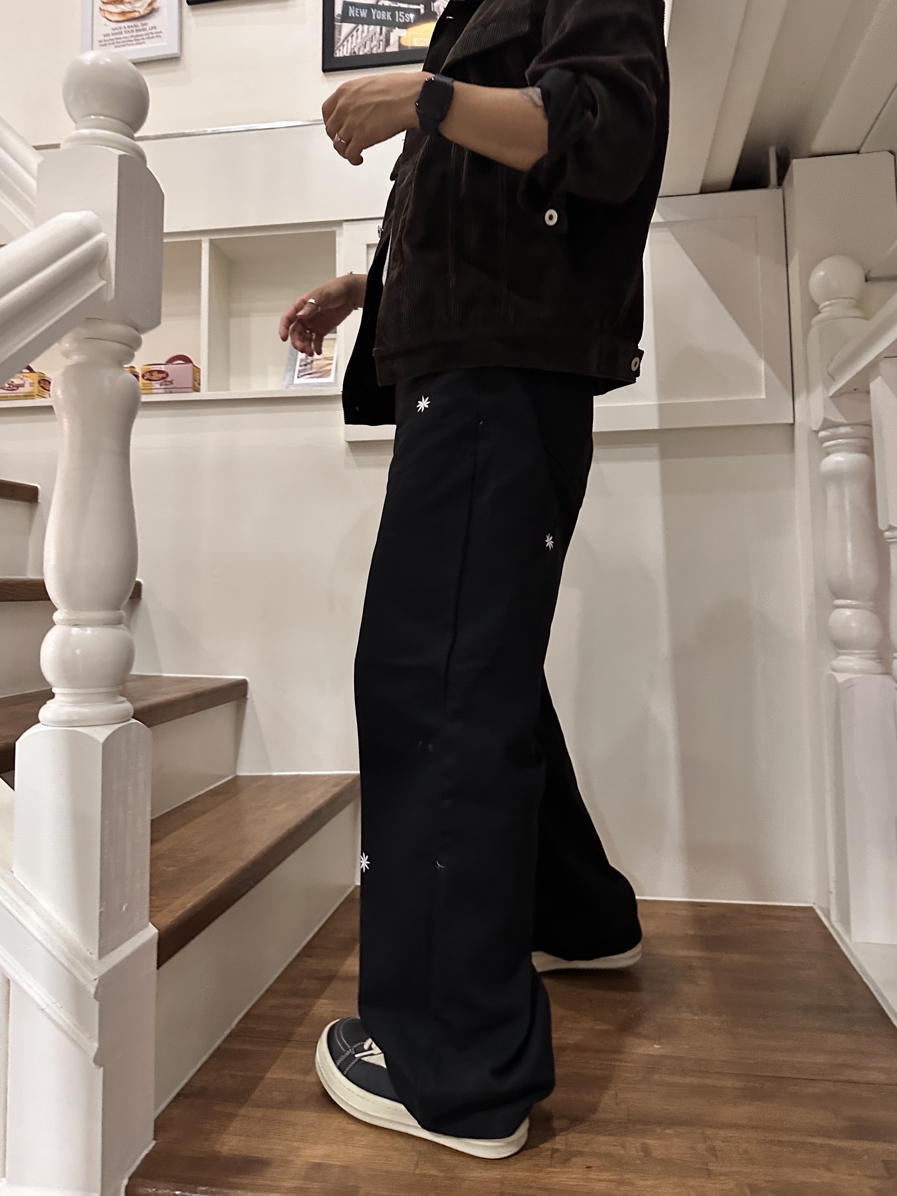 Rick Owens Vintage Sneaks Black Milk 착용 스타일 - 3