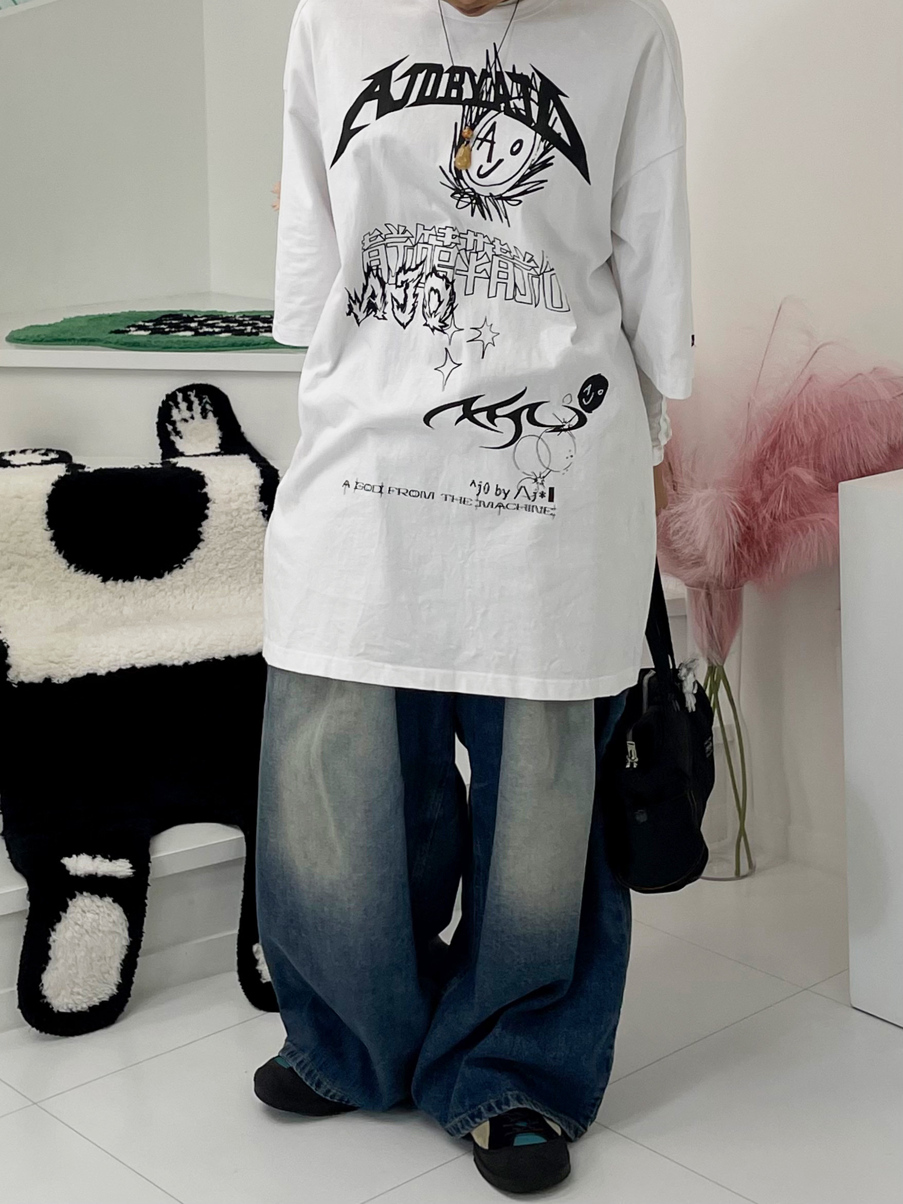 Porter Tanker Duffle Bag L Black, Ajobyajo PBA Ajo Collage T-Shirt White 착용 스타일 - 2