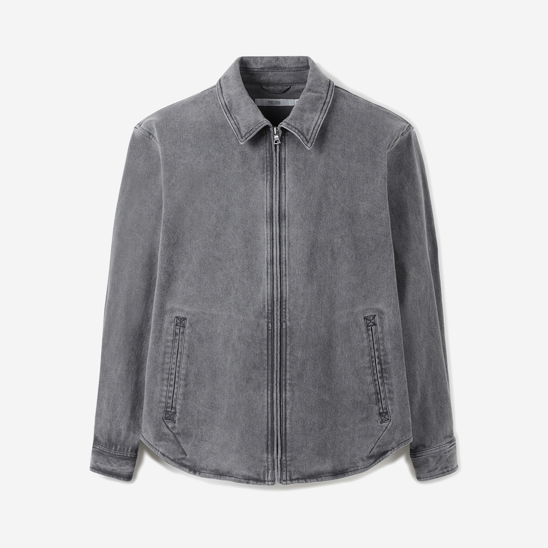 시리즈 몰스킨 집업 아우터 셔츠 그레이(SERIES Moleskine Zip Up Outer Shirt Gray)