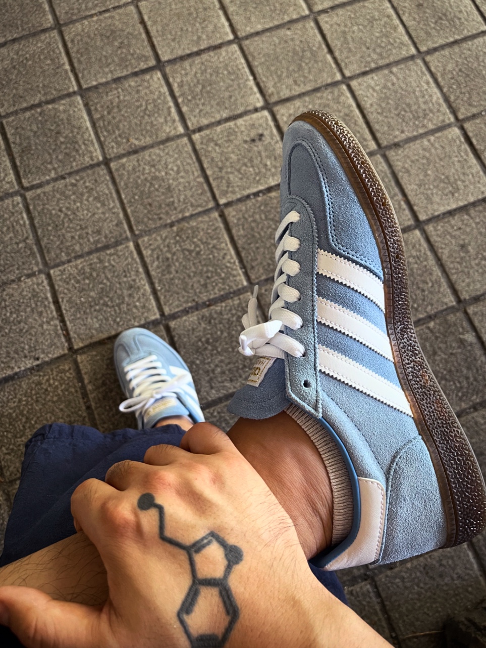 Adidas Spezial Handball Light Blue 착용 스타일 - 1