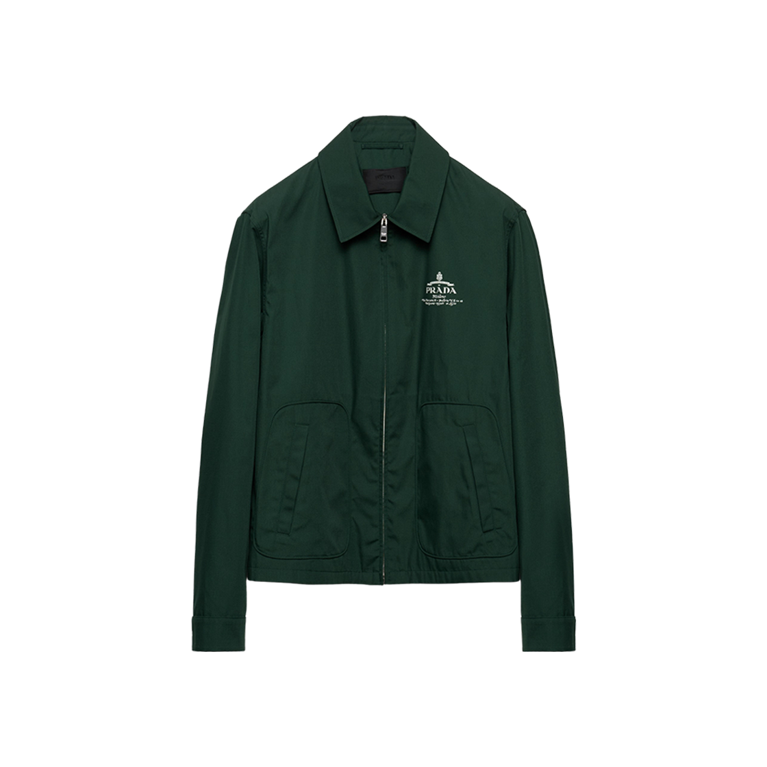 Prada Cotton Blend Blouson Jacket Billiard Green 상세 이미지 1