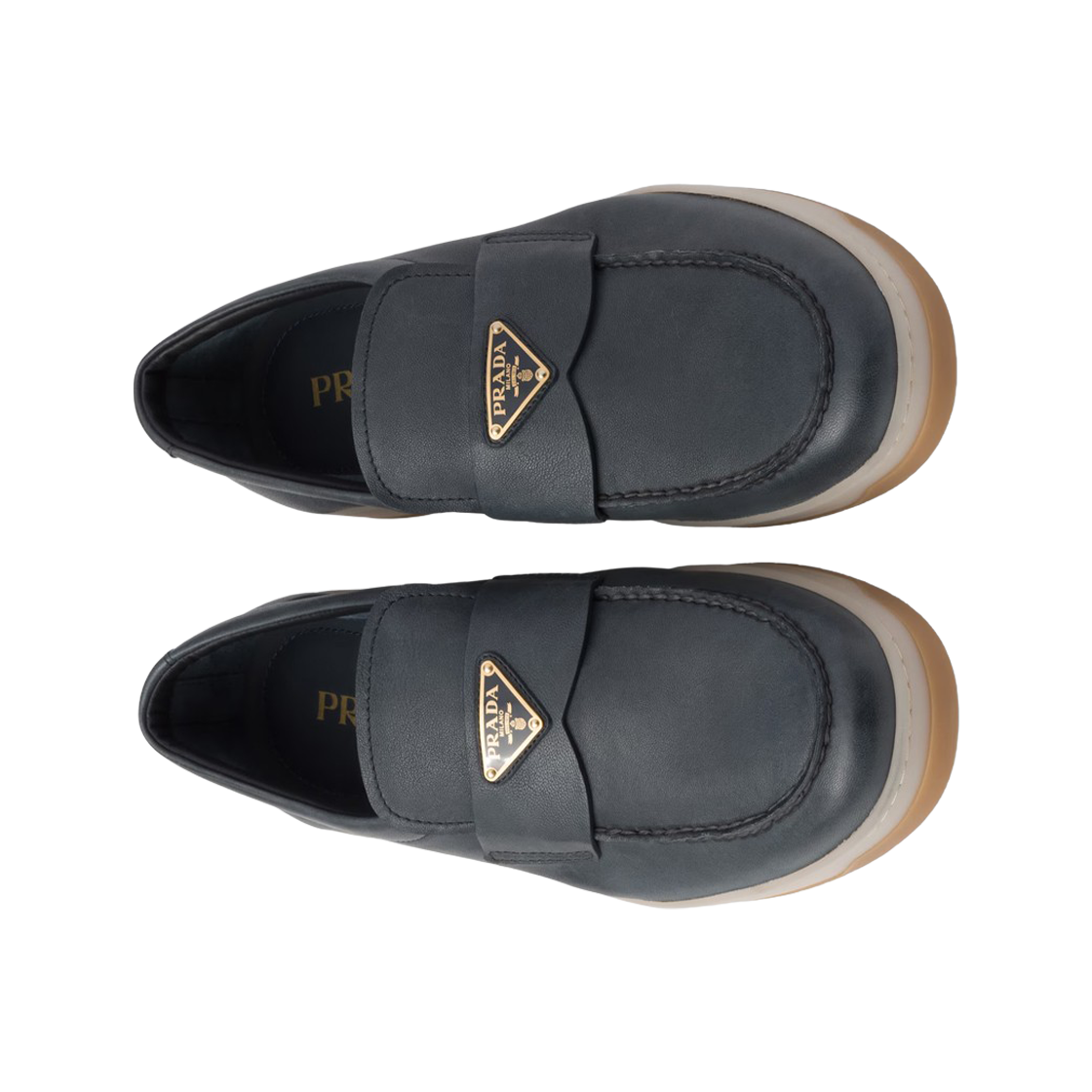 Prada Nappa Leather Loafers Baltic Blue 상세 이미지 2