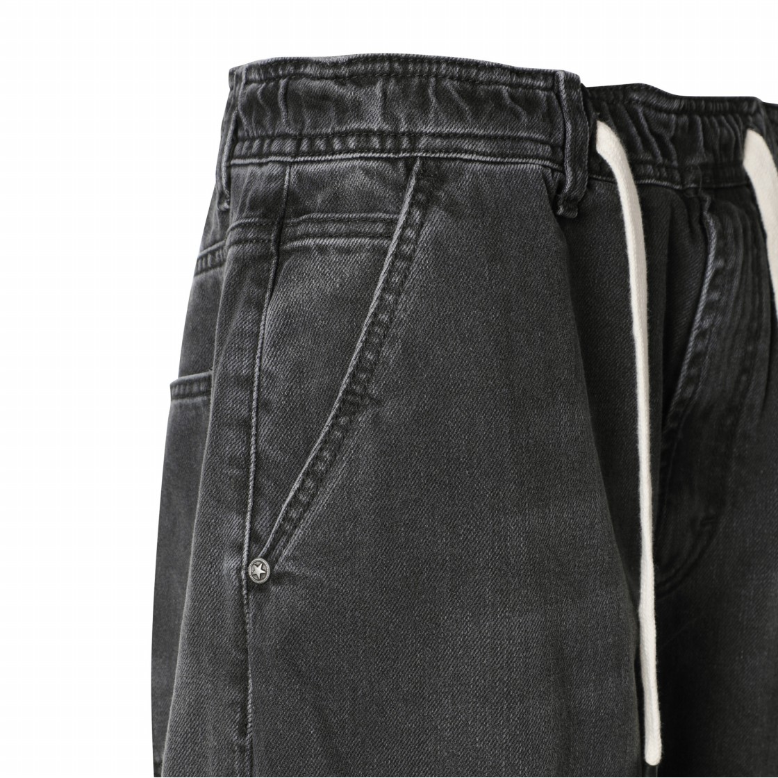 시리즈 파이버 워싱 루즈핏 데님 팬츠 블랙(SERIES Fiver Washed Loose Fit Denim Pants Black) - 5