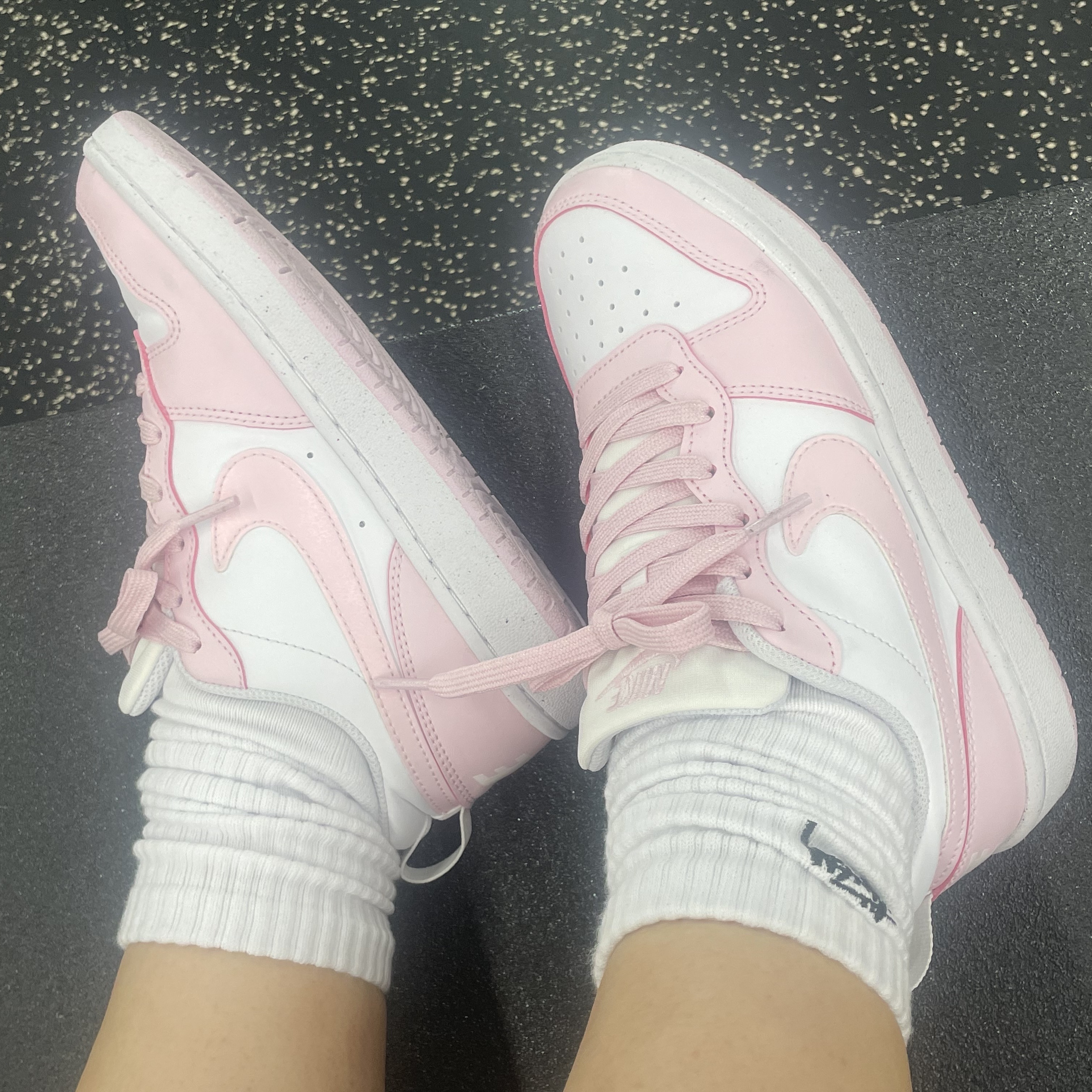 (GS) Nike Court Borough Low Recraft White Pink Foam 착용 스타일 - 3