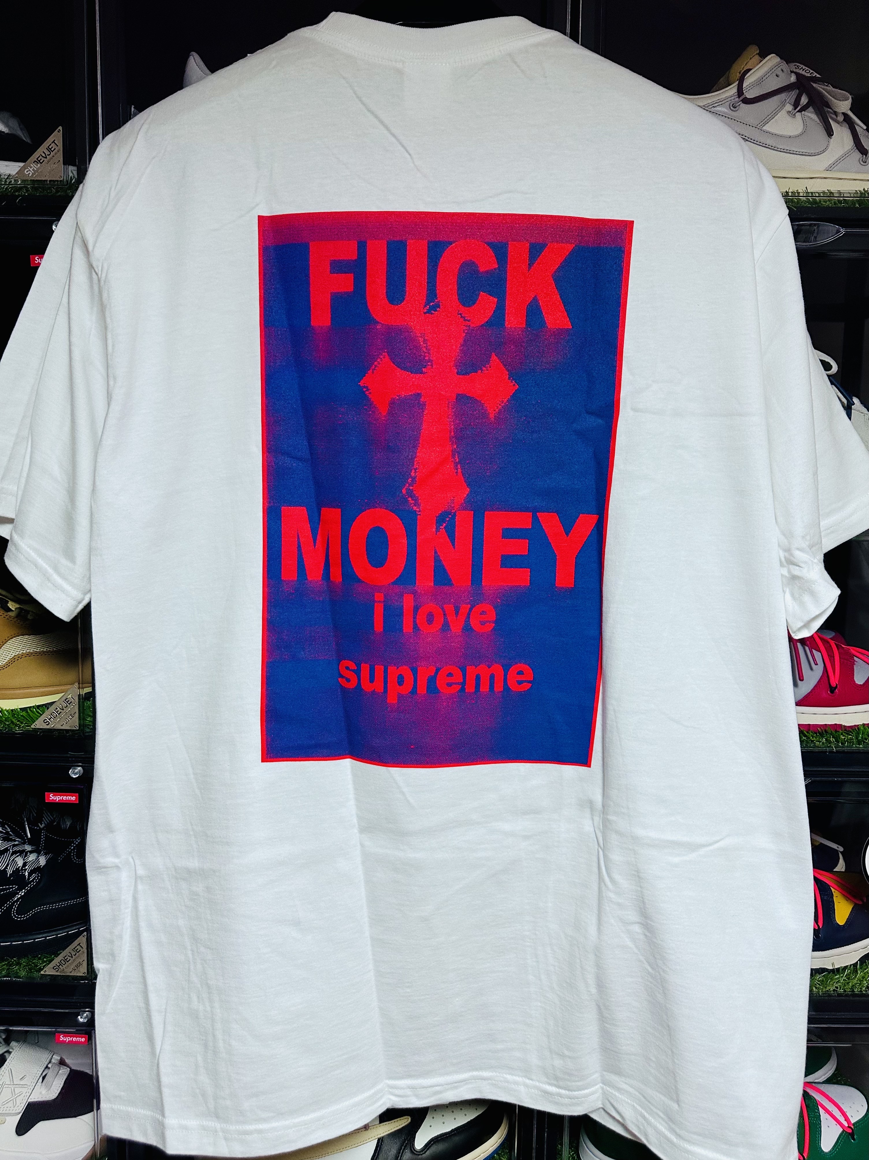 Supreme Fuck Money T-Shirt White - 24FW 착용 스타일 - 1