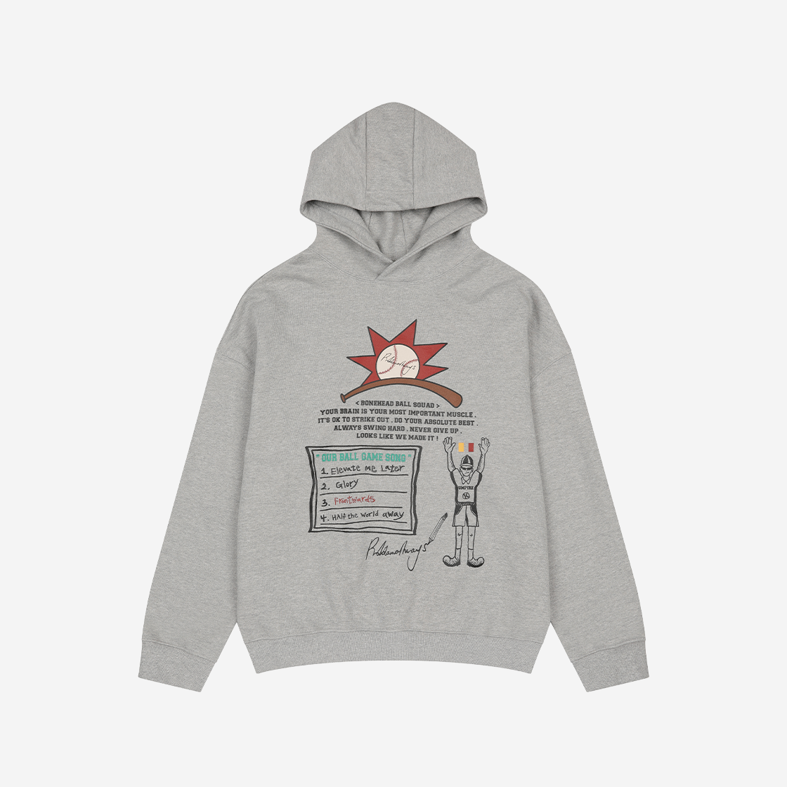 E01SW02MG Problemallways Referee Hoodie Melange Grey