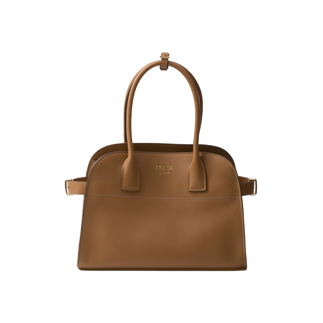 Prada Medium Leather Tote Bag Caramel 상세 이미지 1