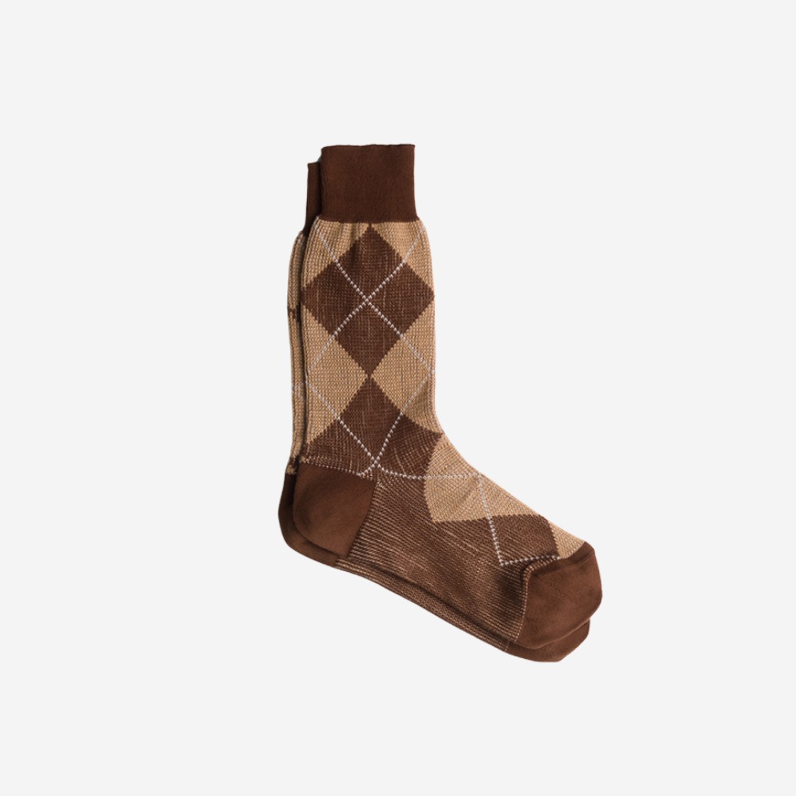 Prada Argyle Cotton Ankle Socks Tobacco 상세 이미지 1