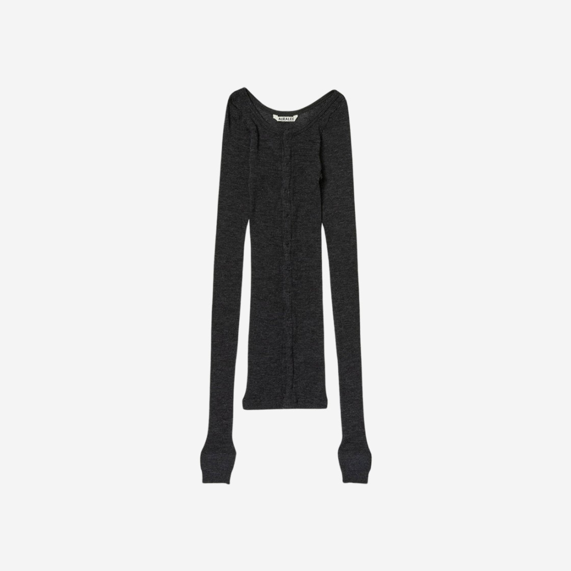 (W) Auralee Wool Soft Rib Cardigan Charcoal 상세 이미지 1