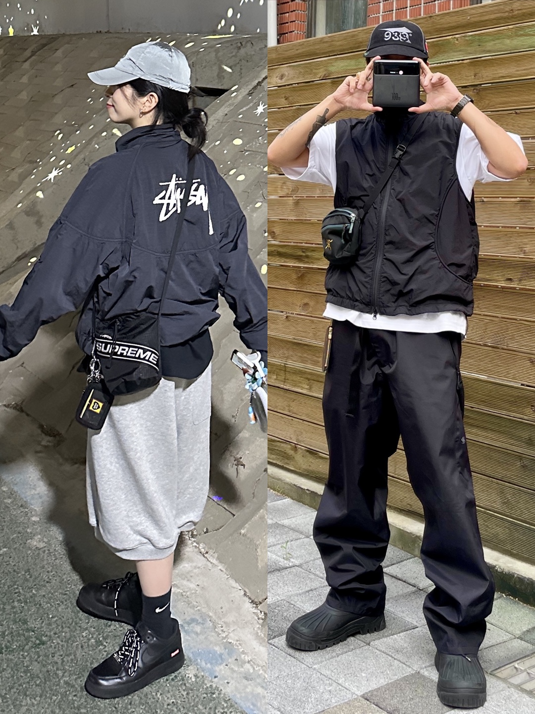 Supreme Sport Webbing Camp Cap Black - 23SS, Asics x Vivienne Westwood Gel-Kayano 27 LTX Black 착용 스타일 - 3