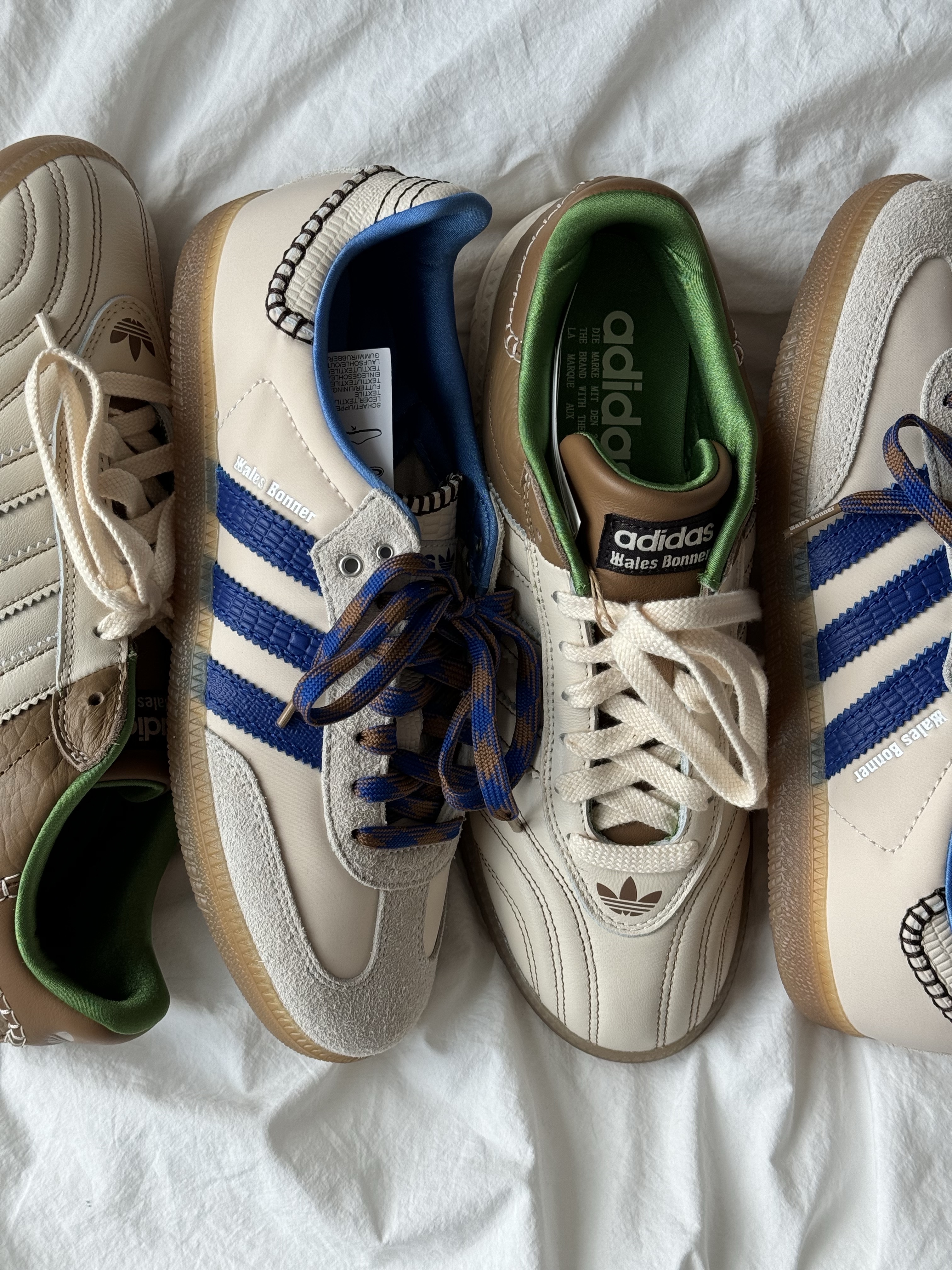 Adidas x Wales Bonner Samba Wonder Clay Royal Blue, Adidas x Wales Bonner Samba Millennium Wonder White Brown 착용 스타일 - 2