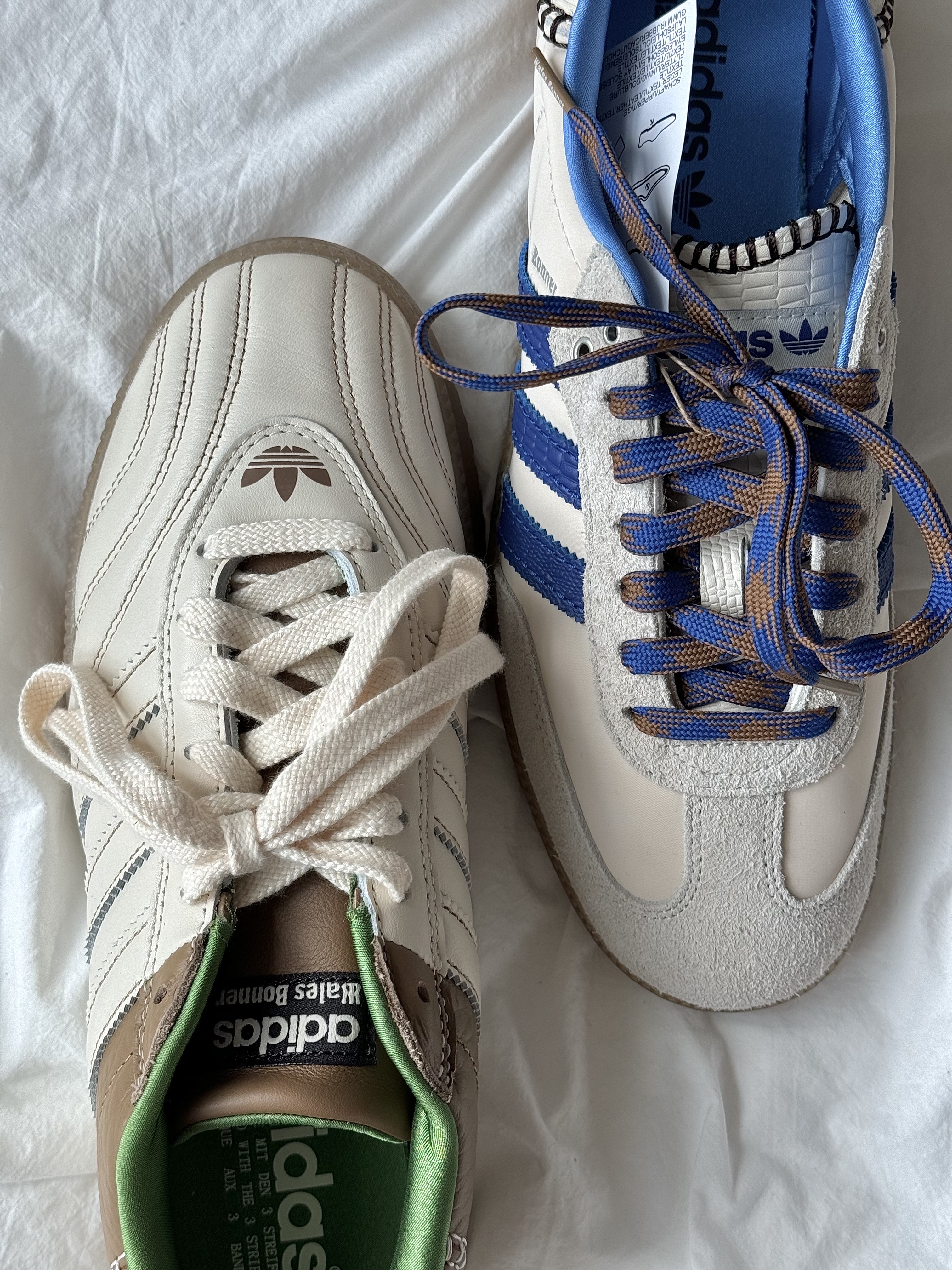 Adidas x Wales Bonner Samba Wonder Clay Royal Blue, Adidas x Wales Bonner Samba Millennium Wonder White Brown 착용 스타일 - 3