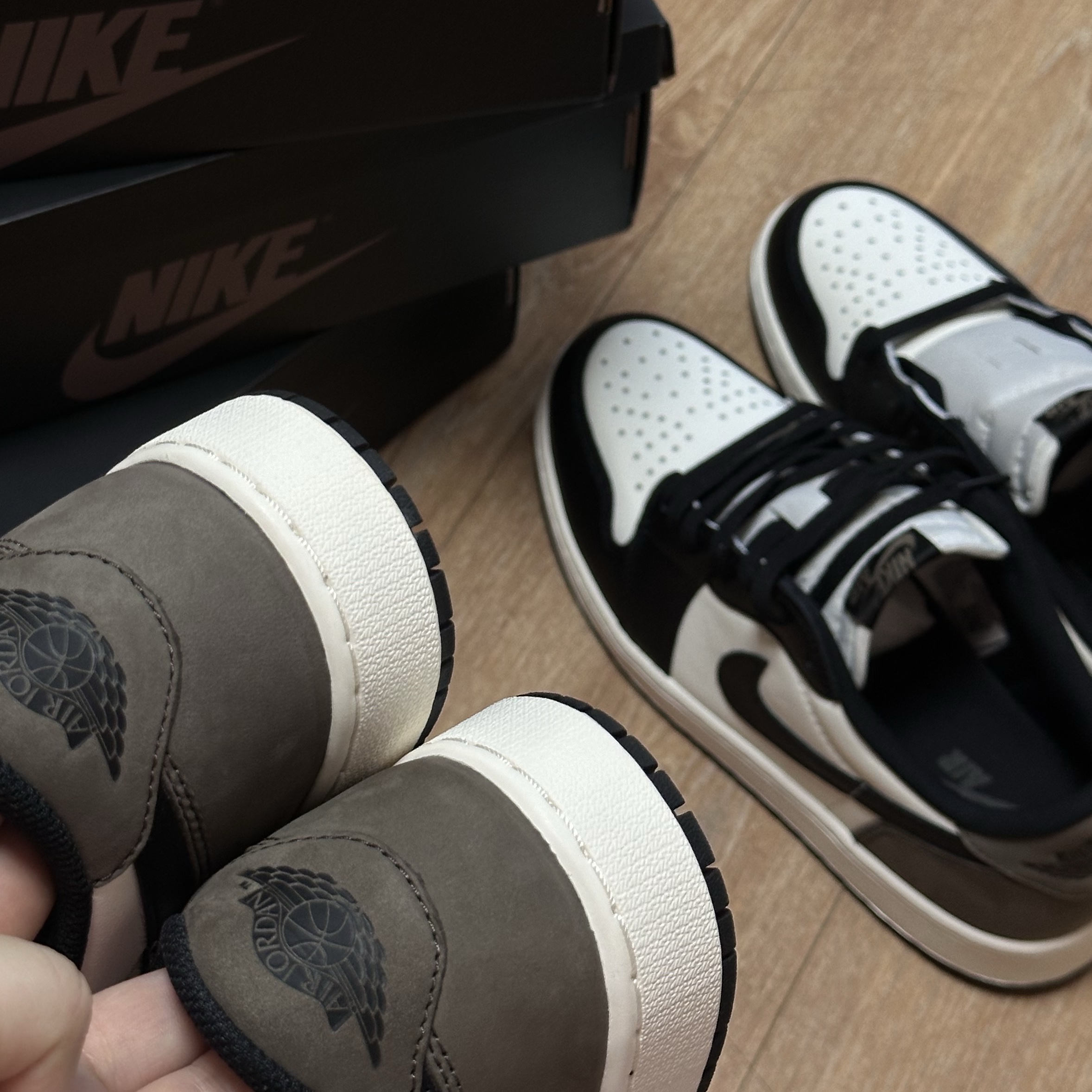 (GS) Jordan 1 Retro Low OG Mocha, Jordan 1 Retro Low OG Mocha 착용 스타일 - 2
