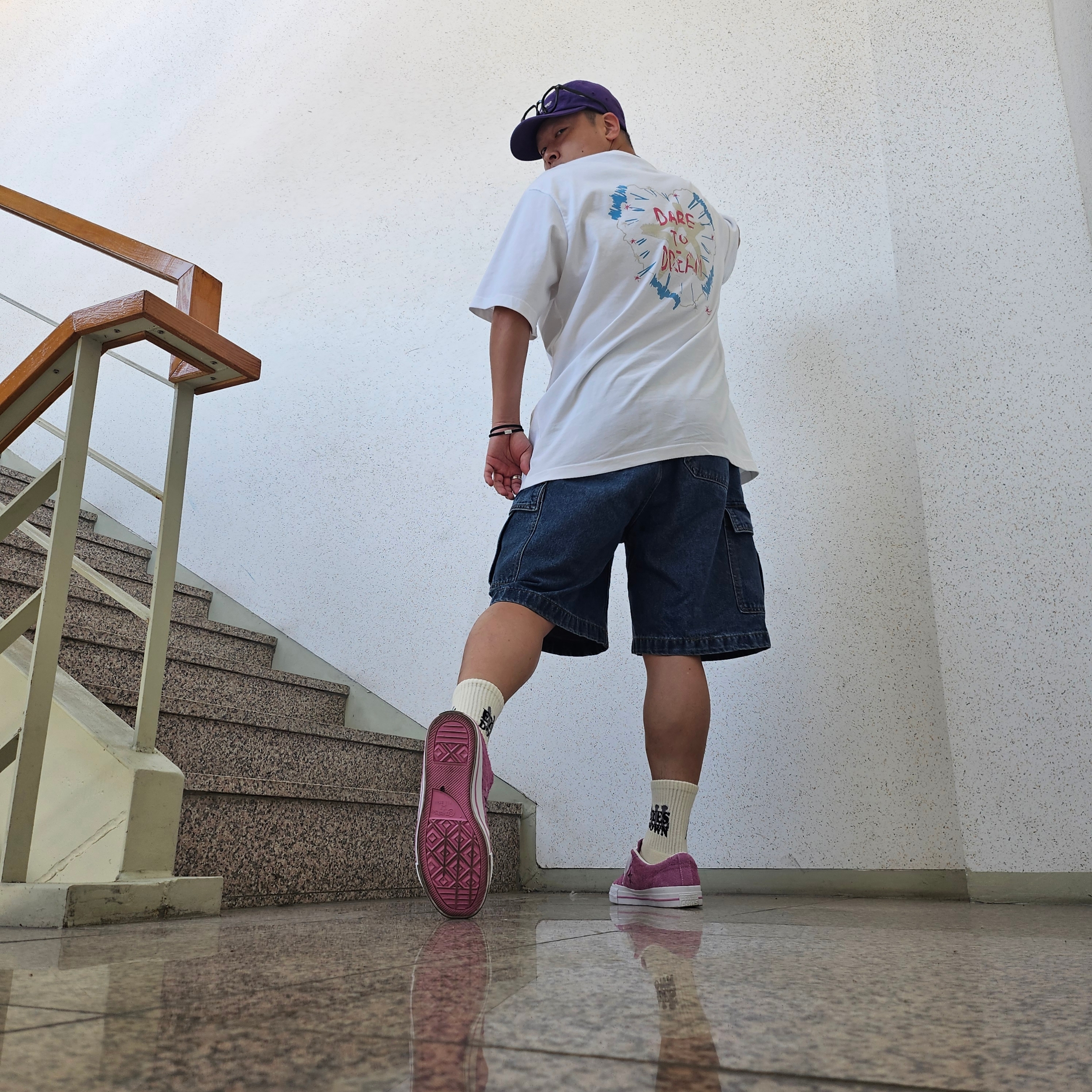 Supreme Washed Chino Twill Camp Cap Purple - 24SS, Converse Cons One Star Pro Stardust Lilac 착용 스타일 - 2