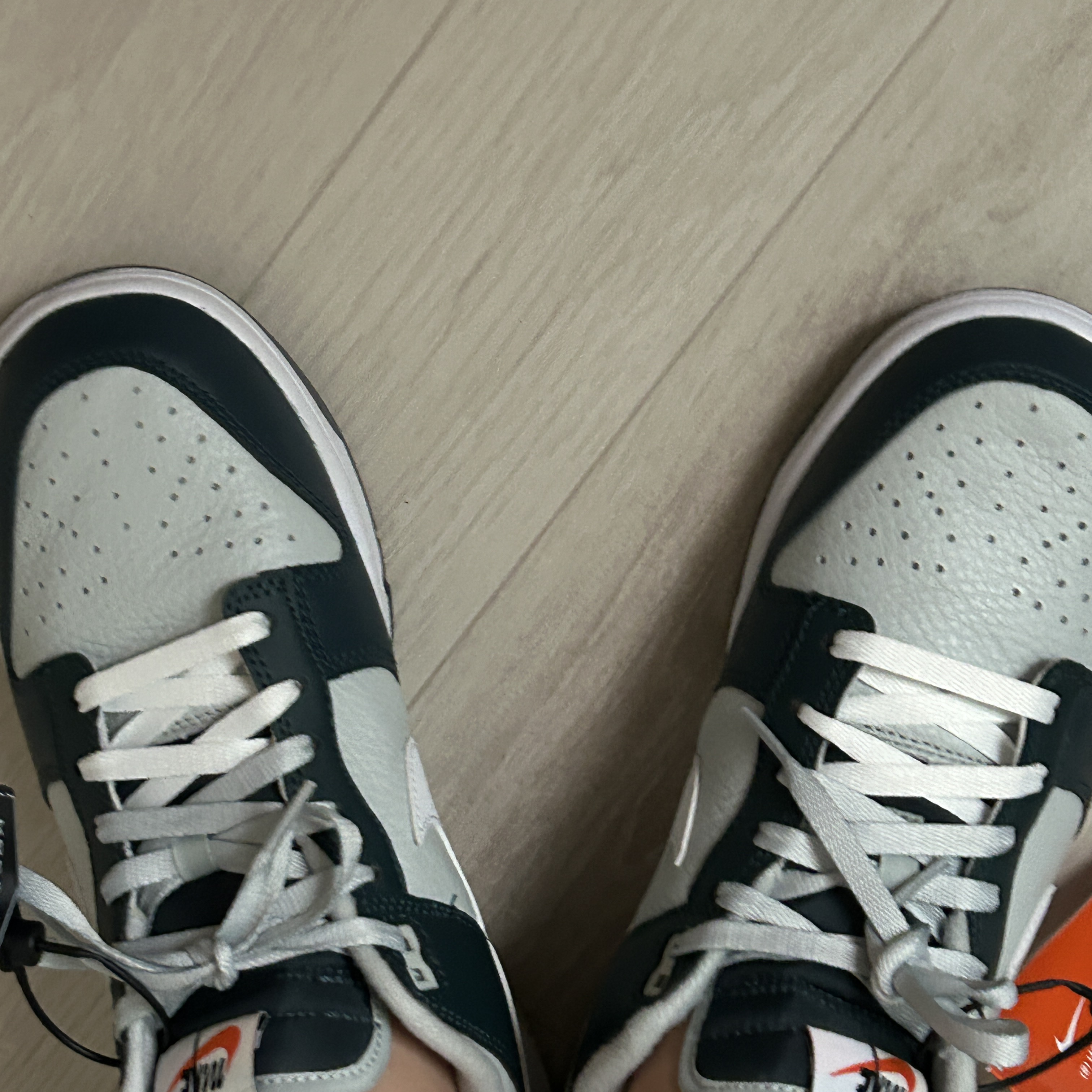 Nike Dunk Low PRM Deep Jungle Light Silver 착용 스타일 - 3