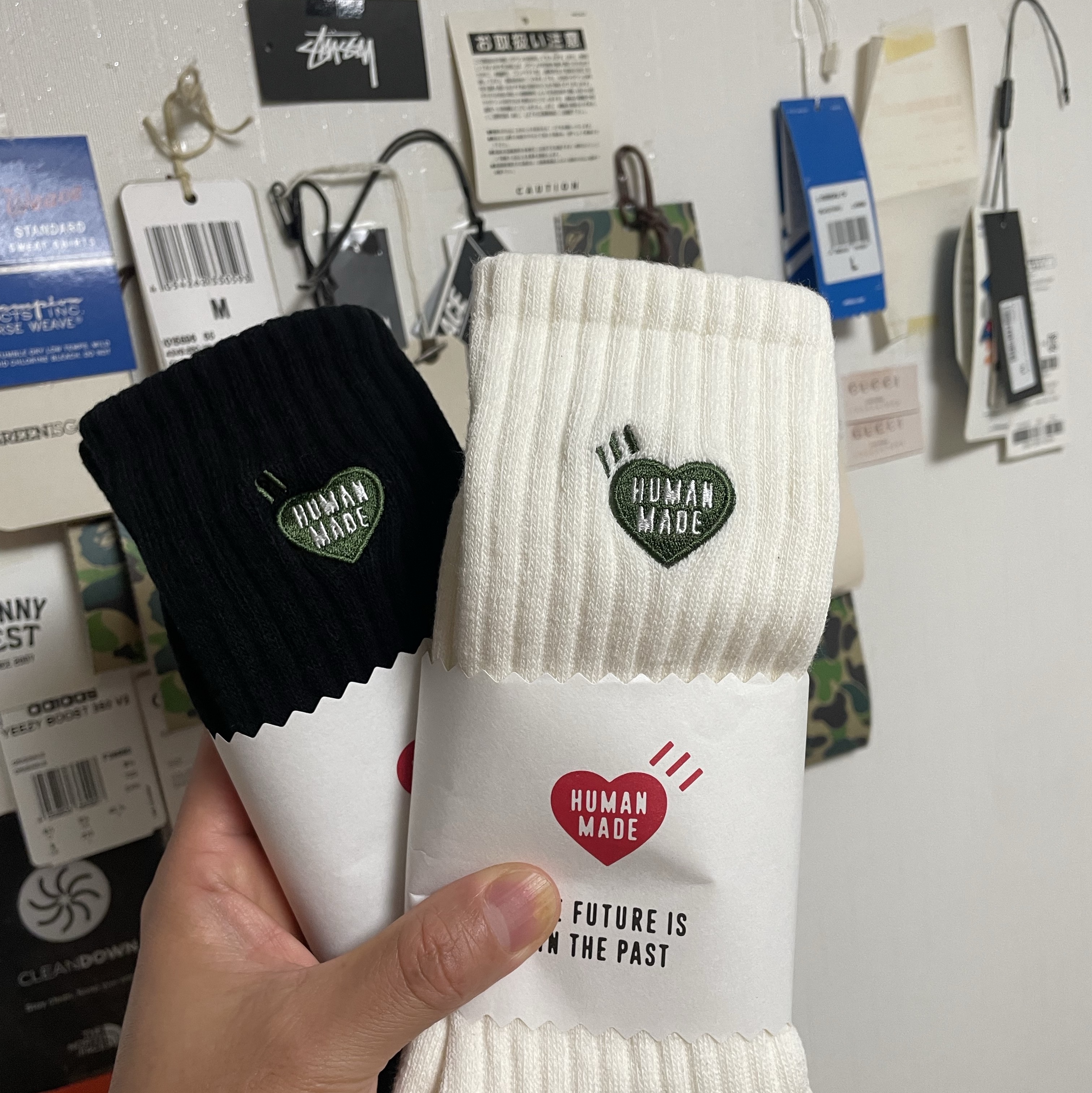Human Made Pile Socks White 착용 스타일 - 1