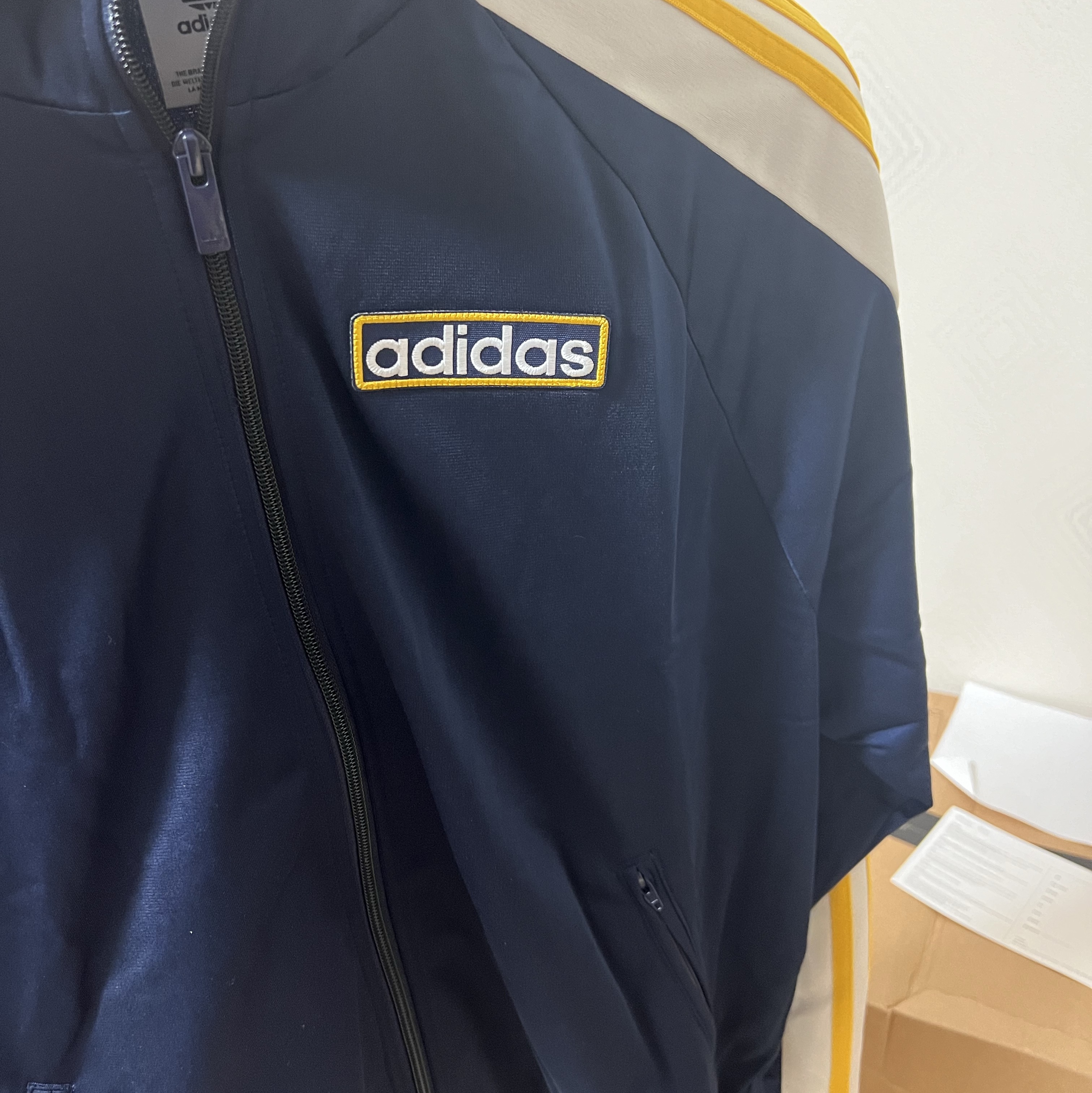 Adidas Adicolor Adibreak Track Top Night Indigo White - KR Sizing 착용 스타일