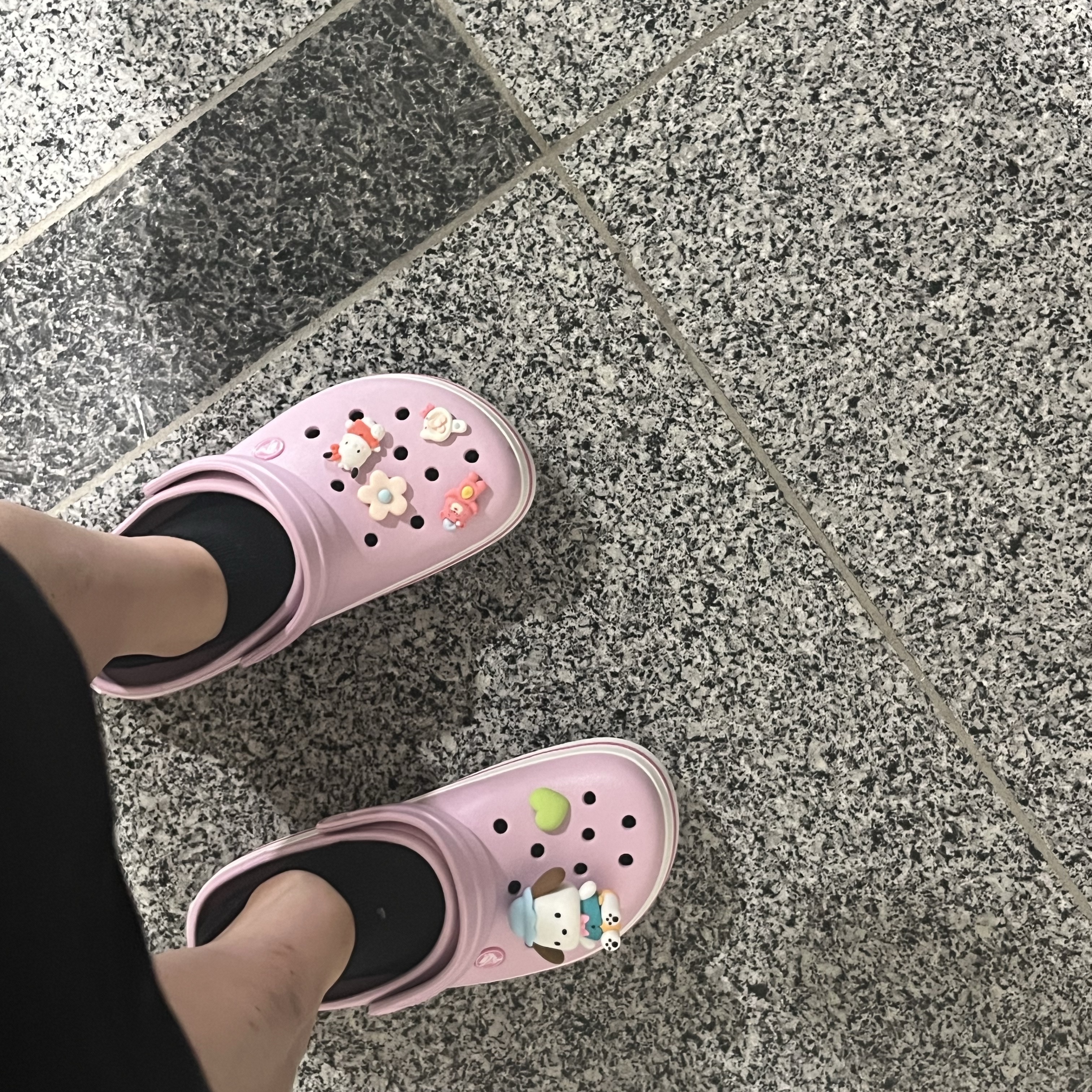 (Kids) Crocs Crocband Clog Ballerina Pink 착용 스타일