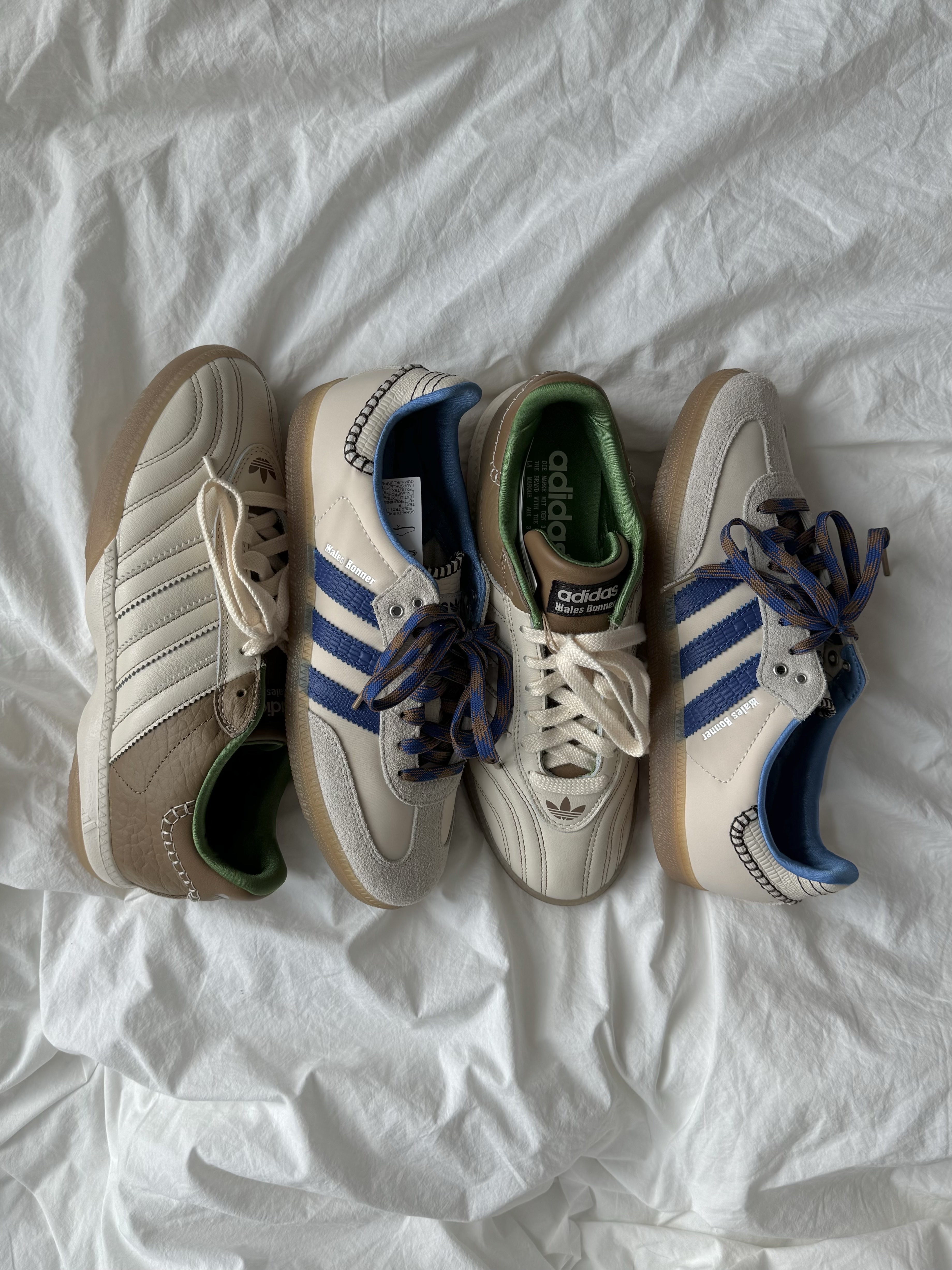Adidas x Wales Bonner Samba Wonder Clay Royal Blue, Adidas x Wales Bonner Samba Millennium Wonder White Brown 착용 스타일 - 1