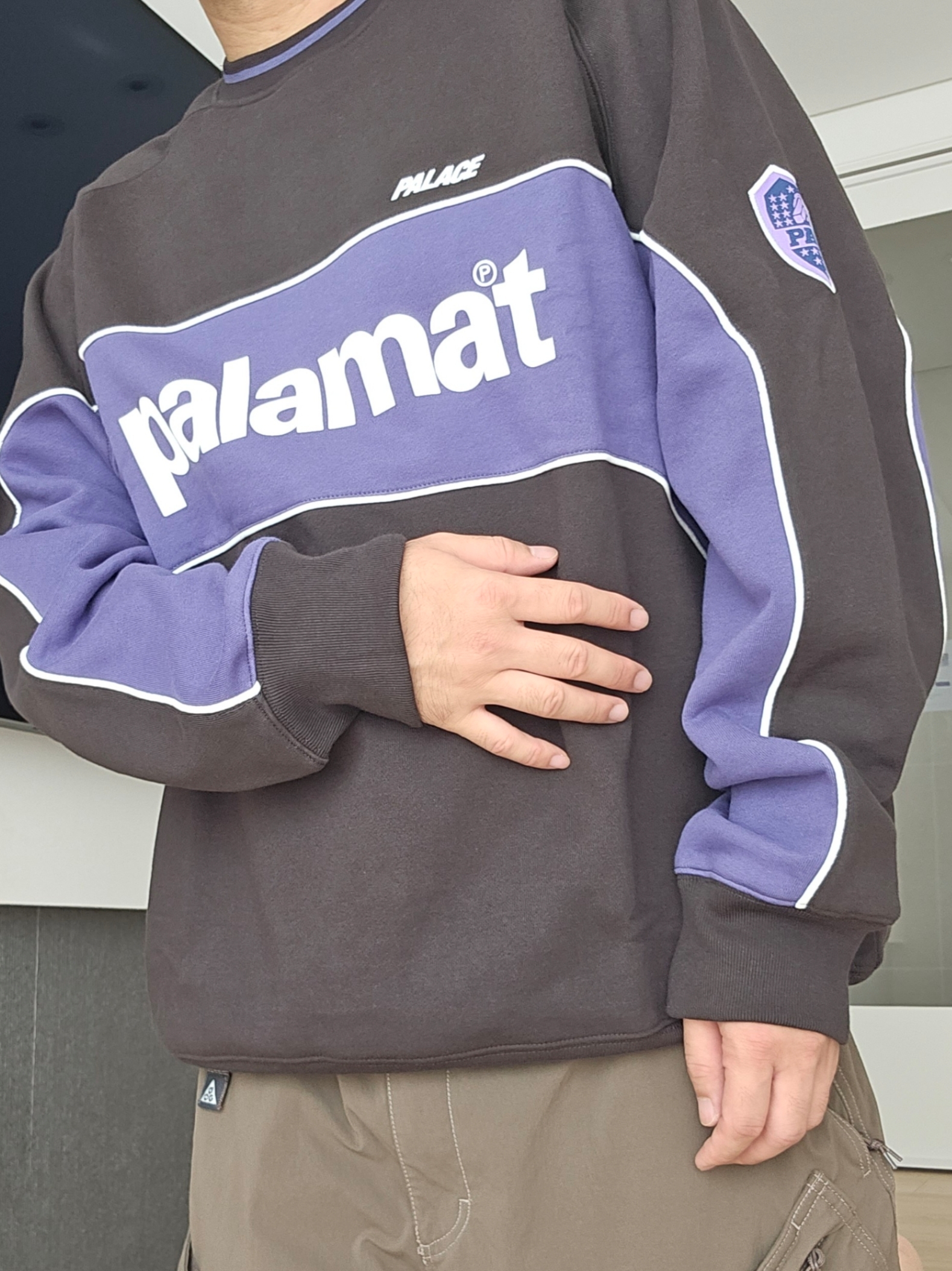 Palace Palamat Crew Black Navy - 24FW, Nike NRG ACG Smith Summit Cargo Pants Ironstone - US/EU 착용 스타일 - 1