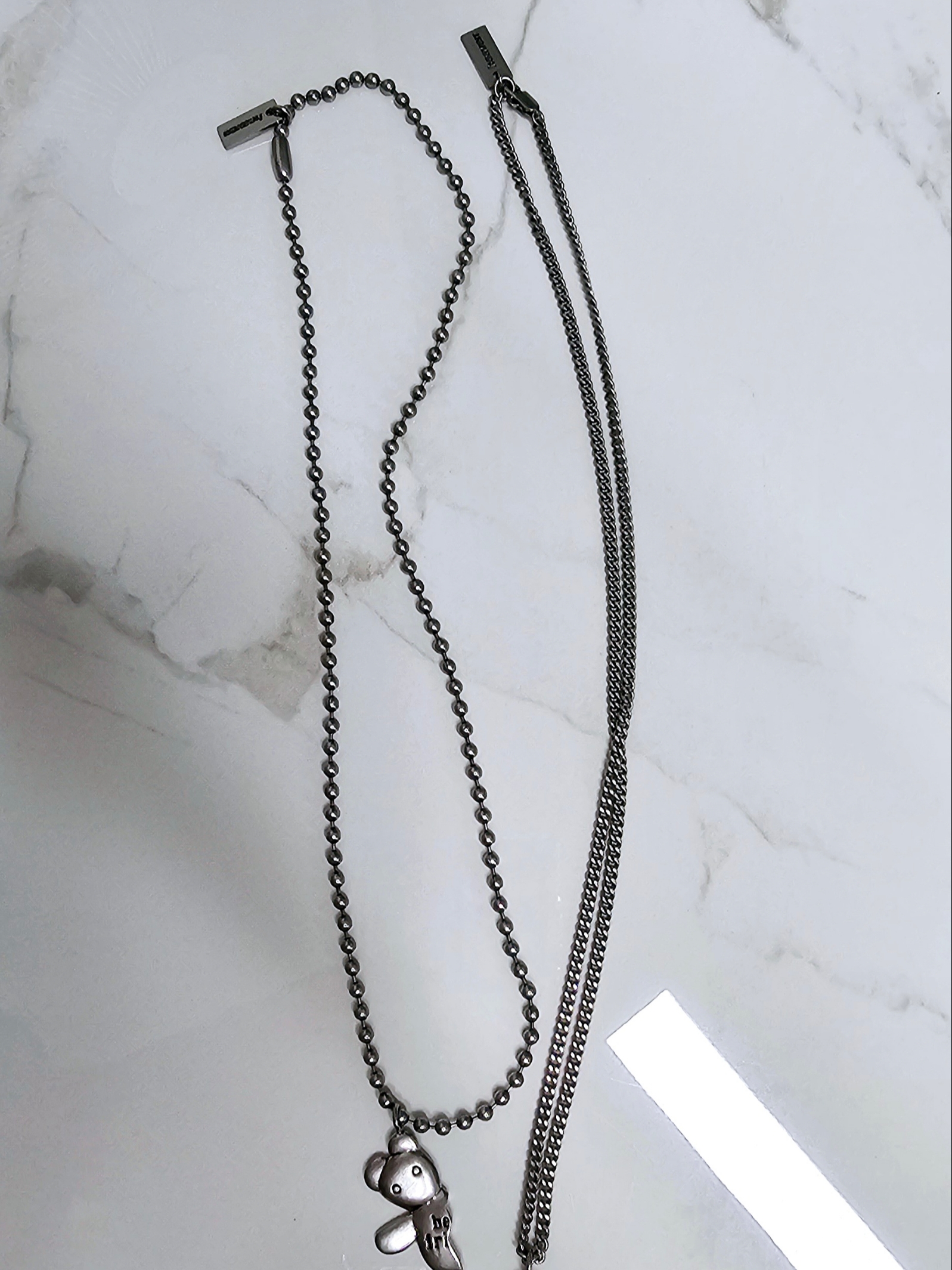 Heaven by Marc Jacobs Friendship Necklace Set Silver Ox (Set of 2) 착용 스타일 - 2