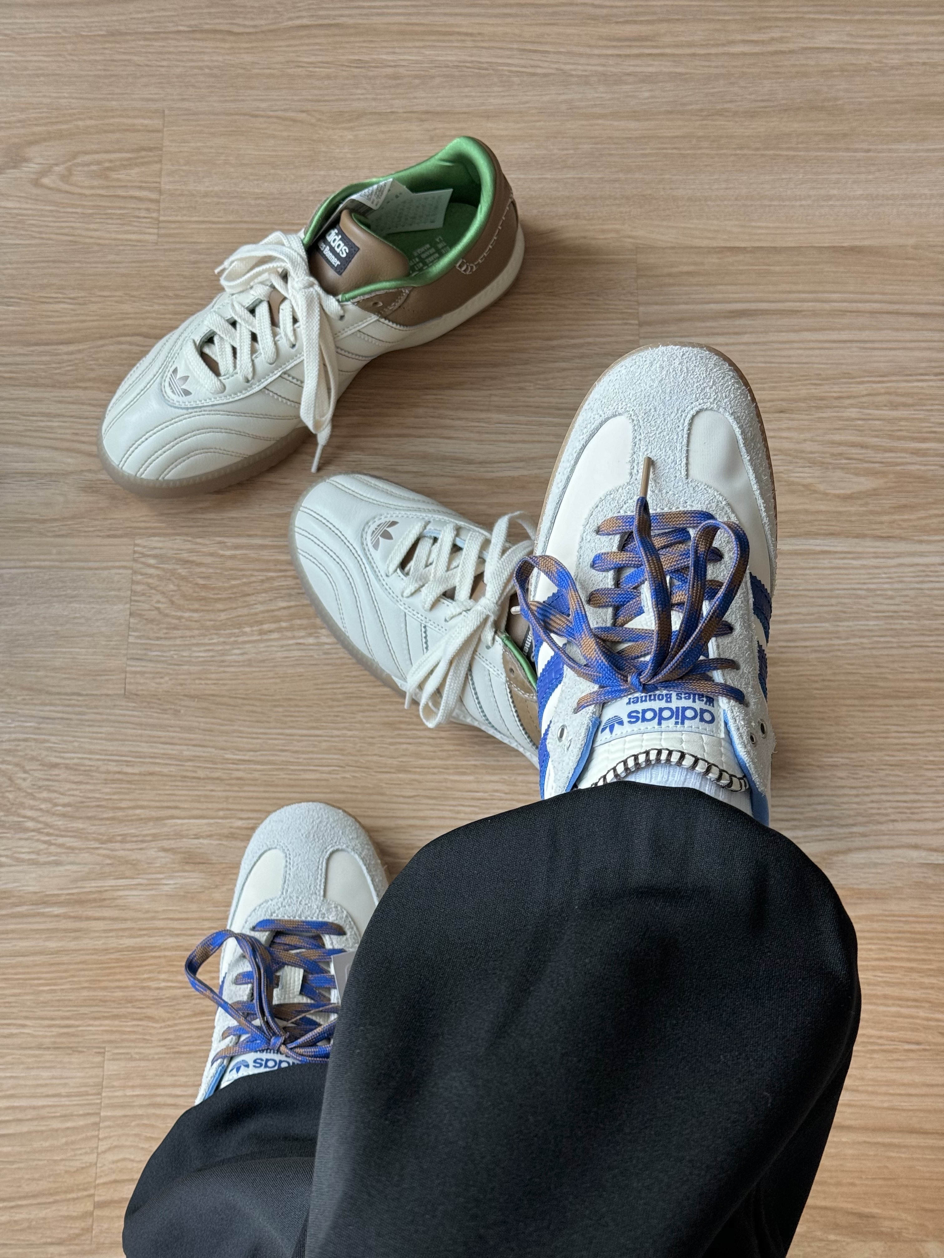 Adidas x Wales Bonner Samba Wonder Clay Royal Blue, Adidas x Wales Bonner Samba Millennium Wonder White Brown 착용 스타일 - 8