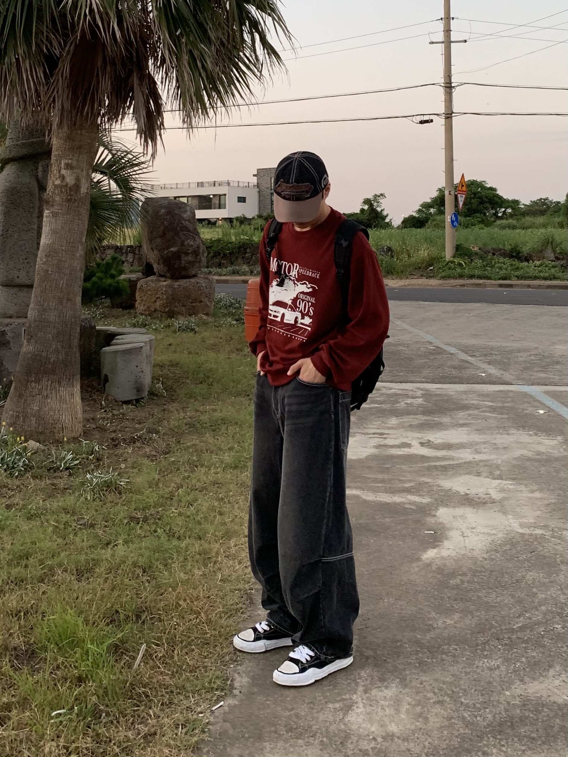 Maison Mihara Yasuhiro Peterson OG Sole Canvas Low Sneakers Black, The North Face Big Shot Black 착용 스타일 - 3