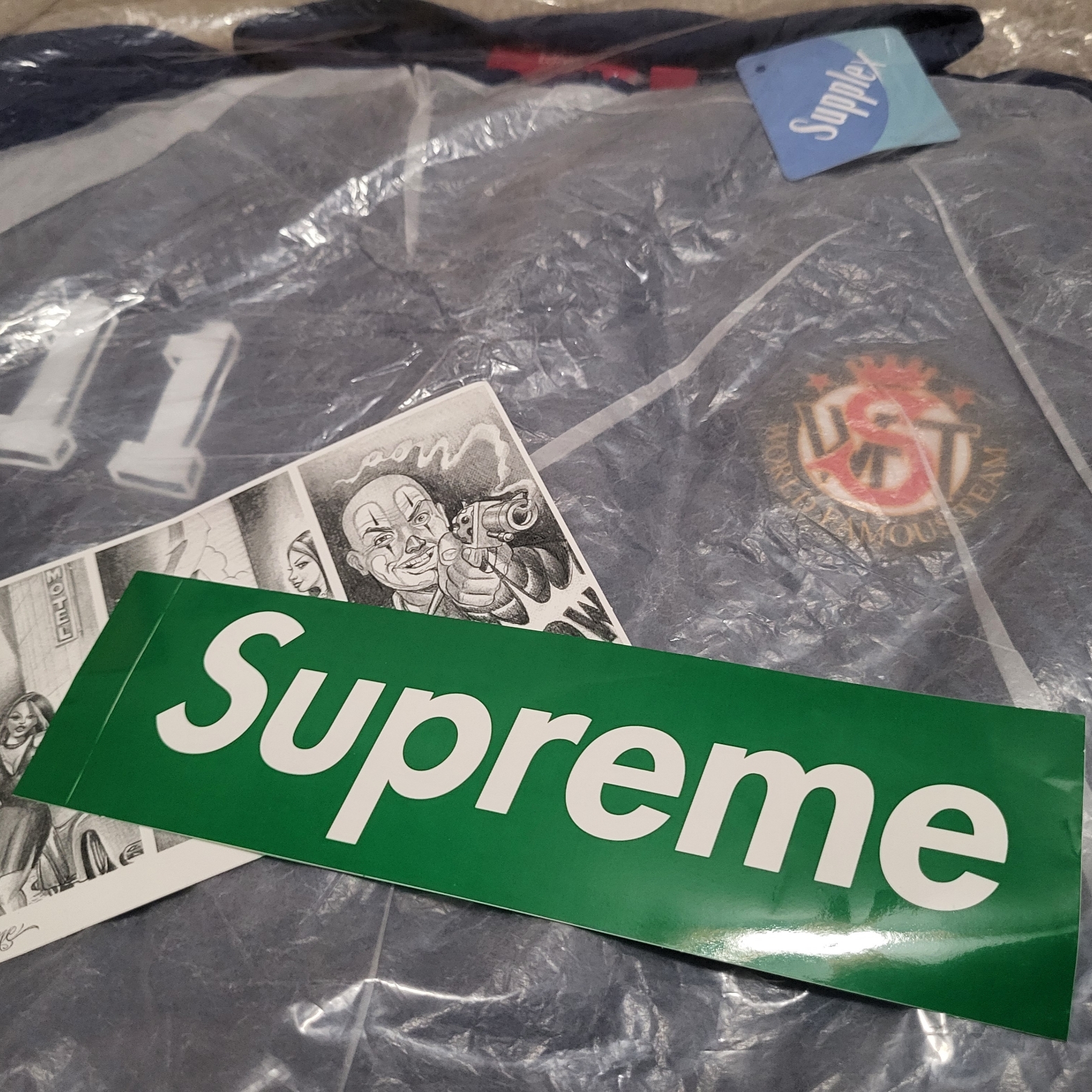 Supreme S Logo Track Jacket Navy - 24FW 착용 스타일