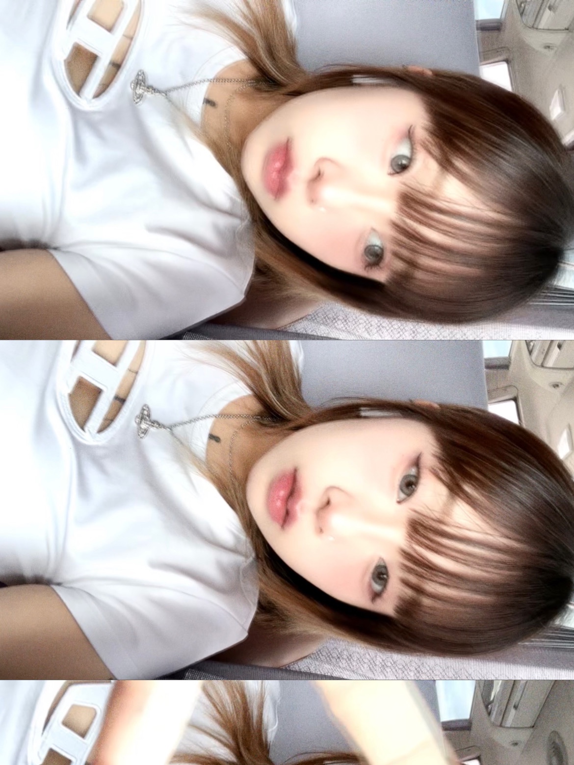 (W) Diesel T-Angie Peekaboo Logo T-Shirt White, Calvin Klein Cotton Stretch 3-pack Low Rise Trunk Black White Grey Heather 착용 스타일 - 2
