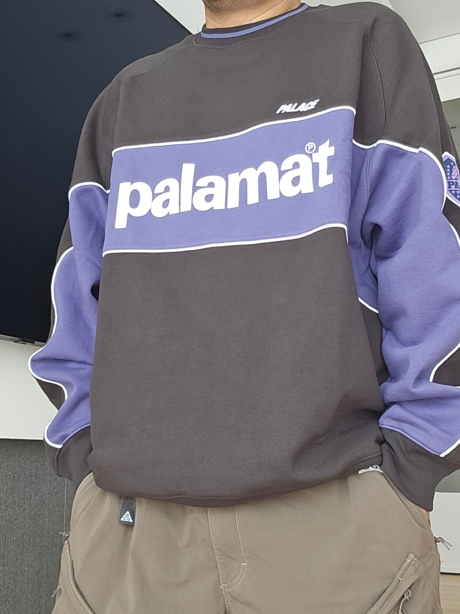 Palace Palamat Crew Black Navy - 24FW, Nike NRG ACG Smith Summit Cargo Pants Ironstone - US/EU 착용 스타일 - 2
