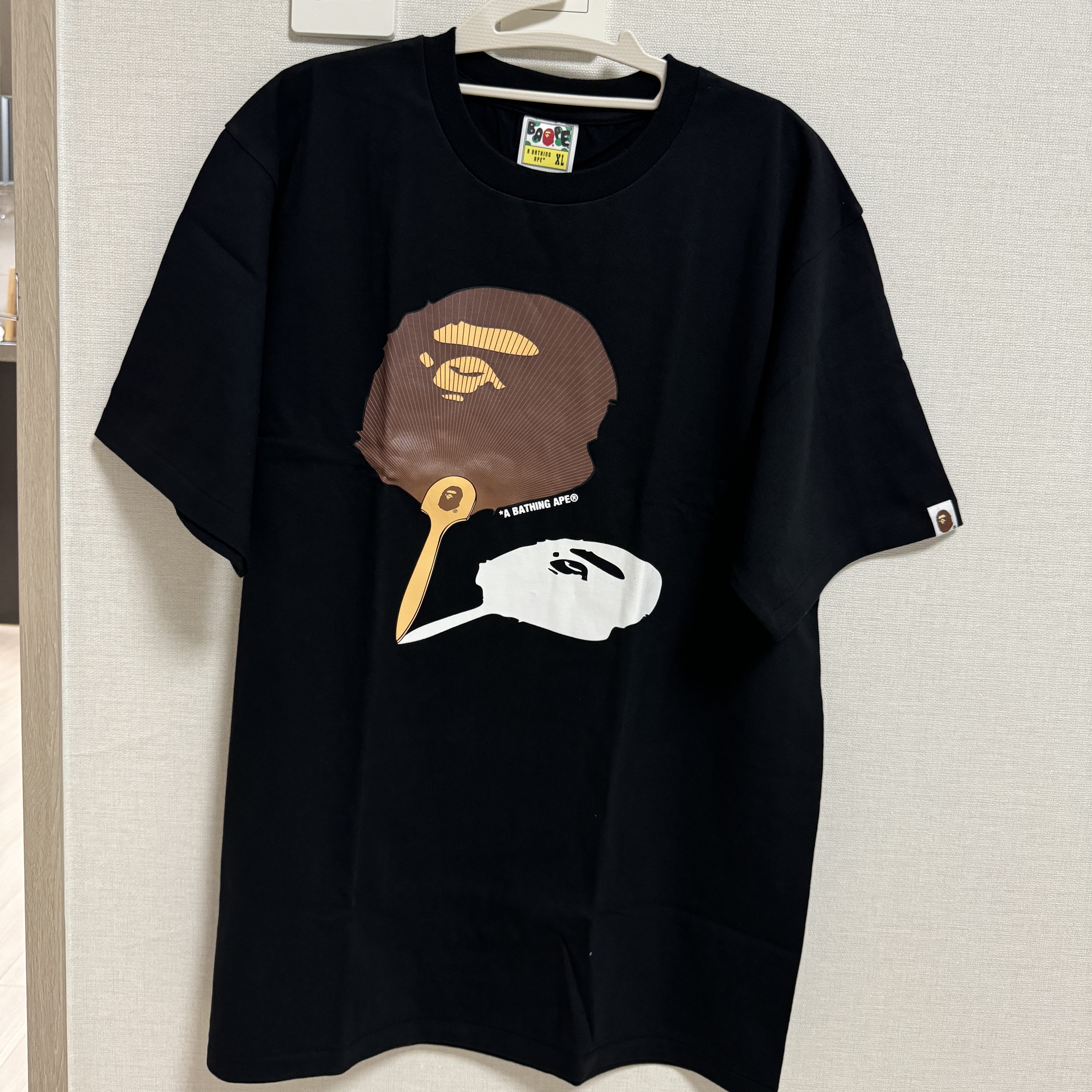 BAPE Japanese Fan Ape Head T-Shirt Black 착용 스타일