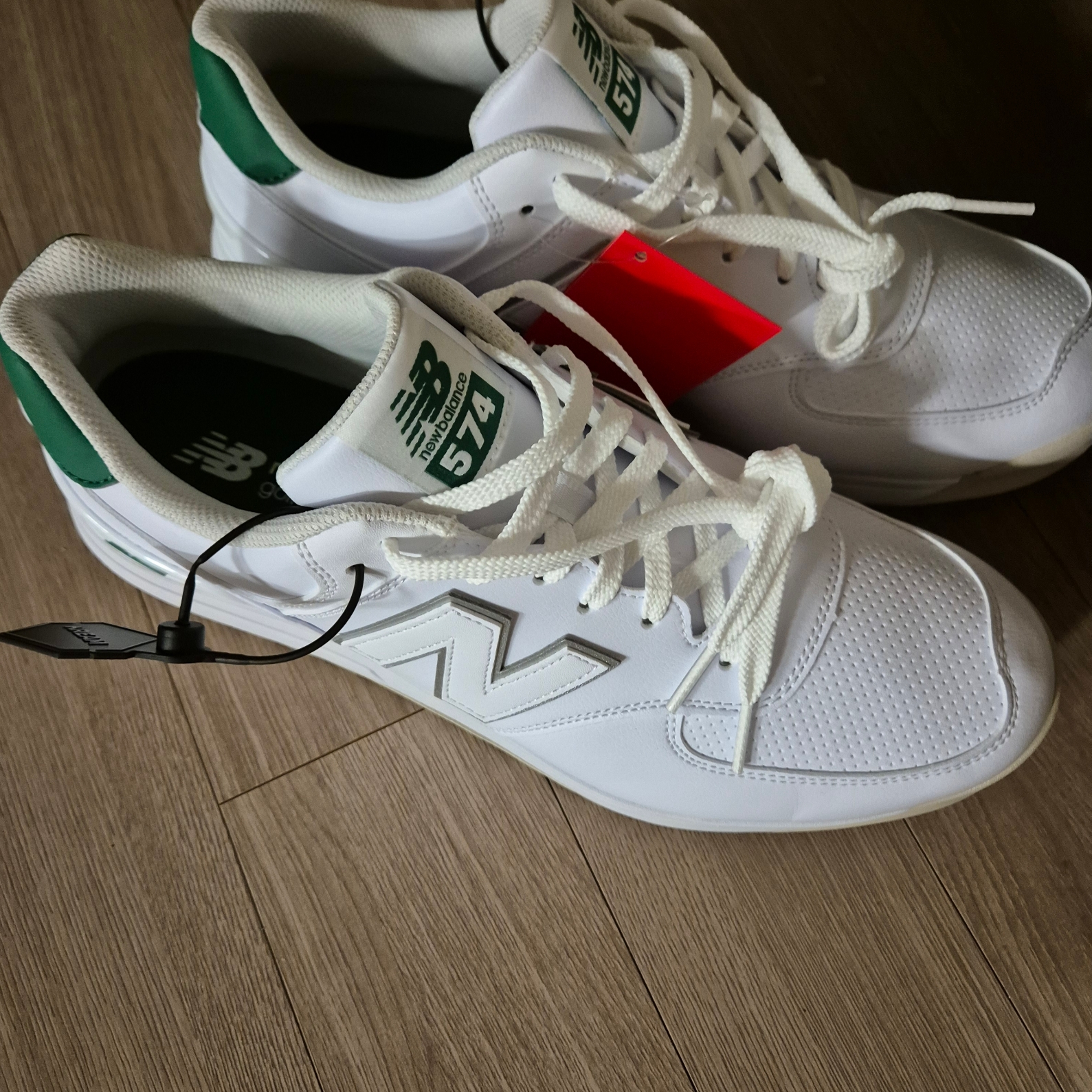 New Balance Golf 574 White Green - 2E Wide 착용 스타일