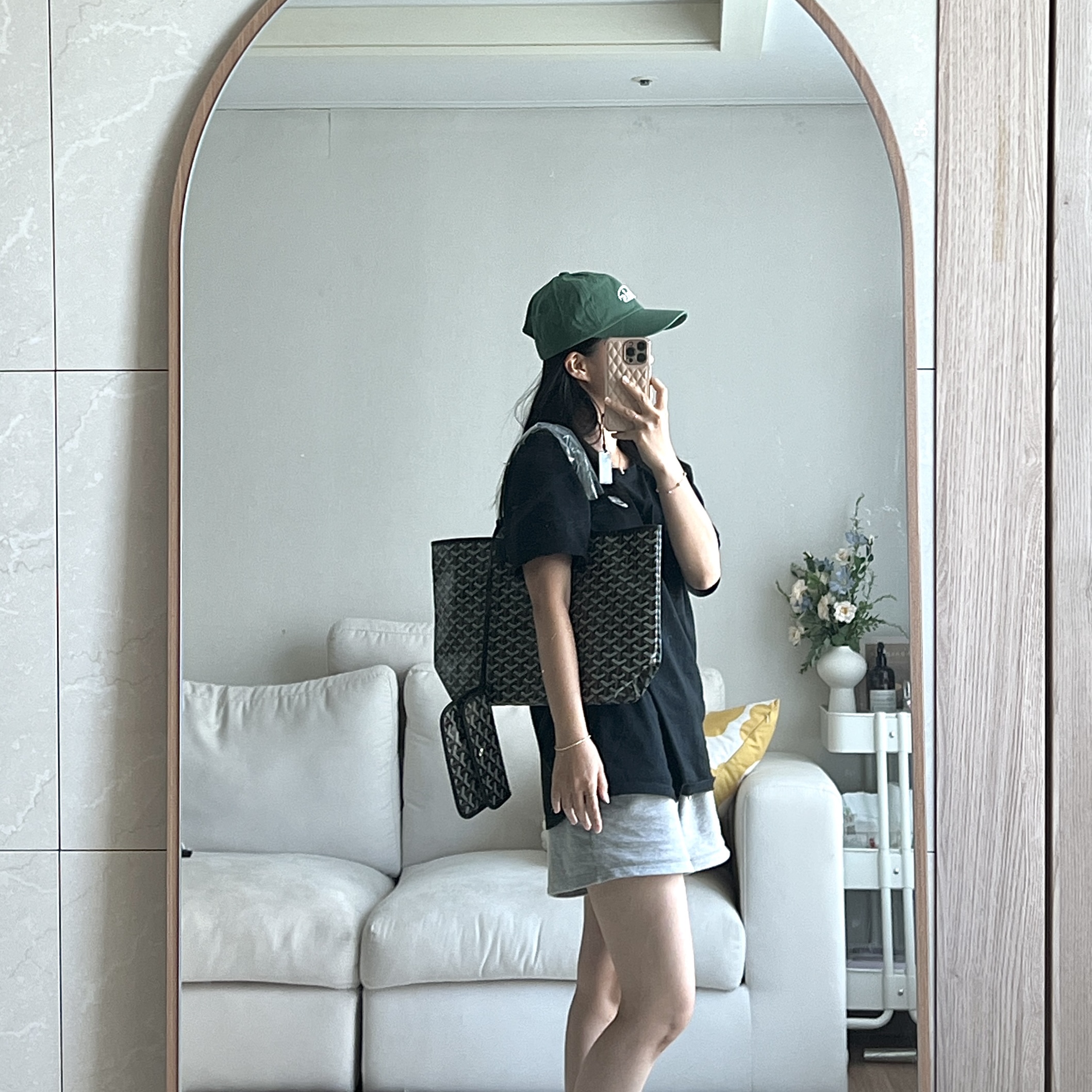 Emis New Logo Emis Cap Green 착용 스타일 - 1