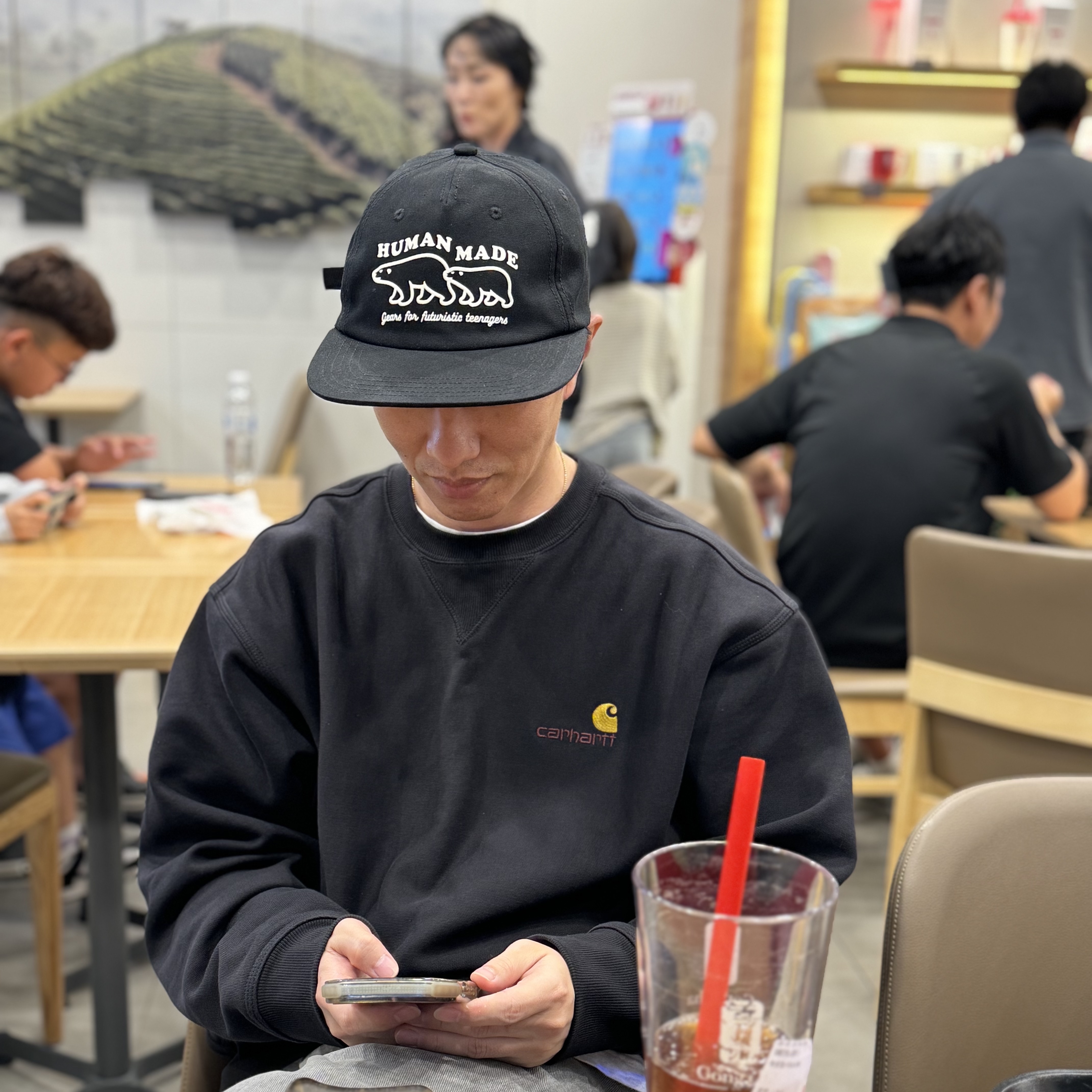 Human Made 5 Panel Cap #2 Black 착용 스타일 - 2