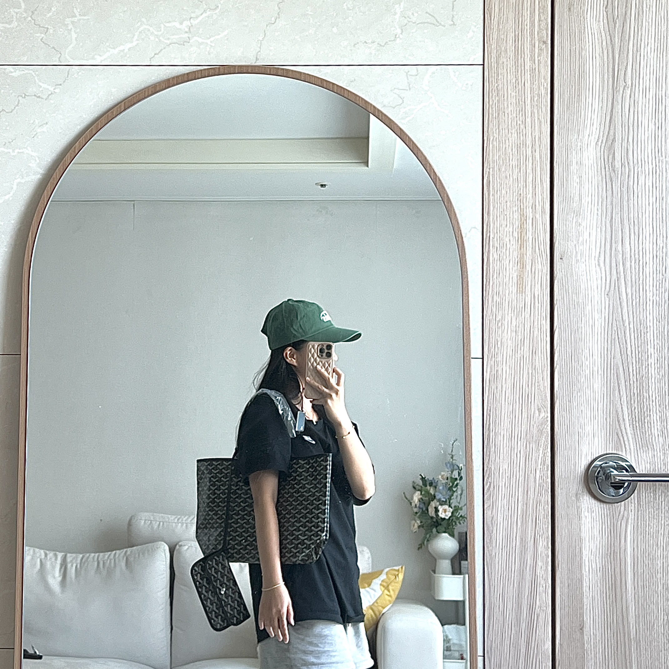 Emis New Logo Emis Cap Green 착용 스타일 - 2