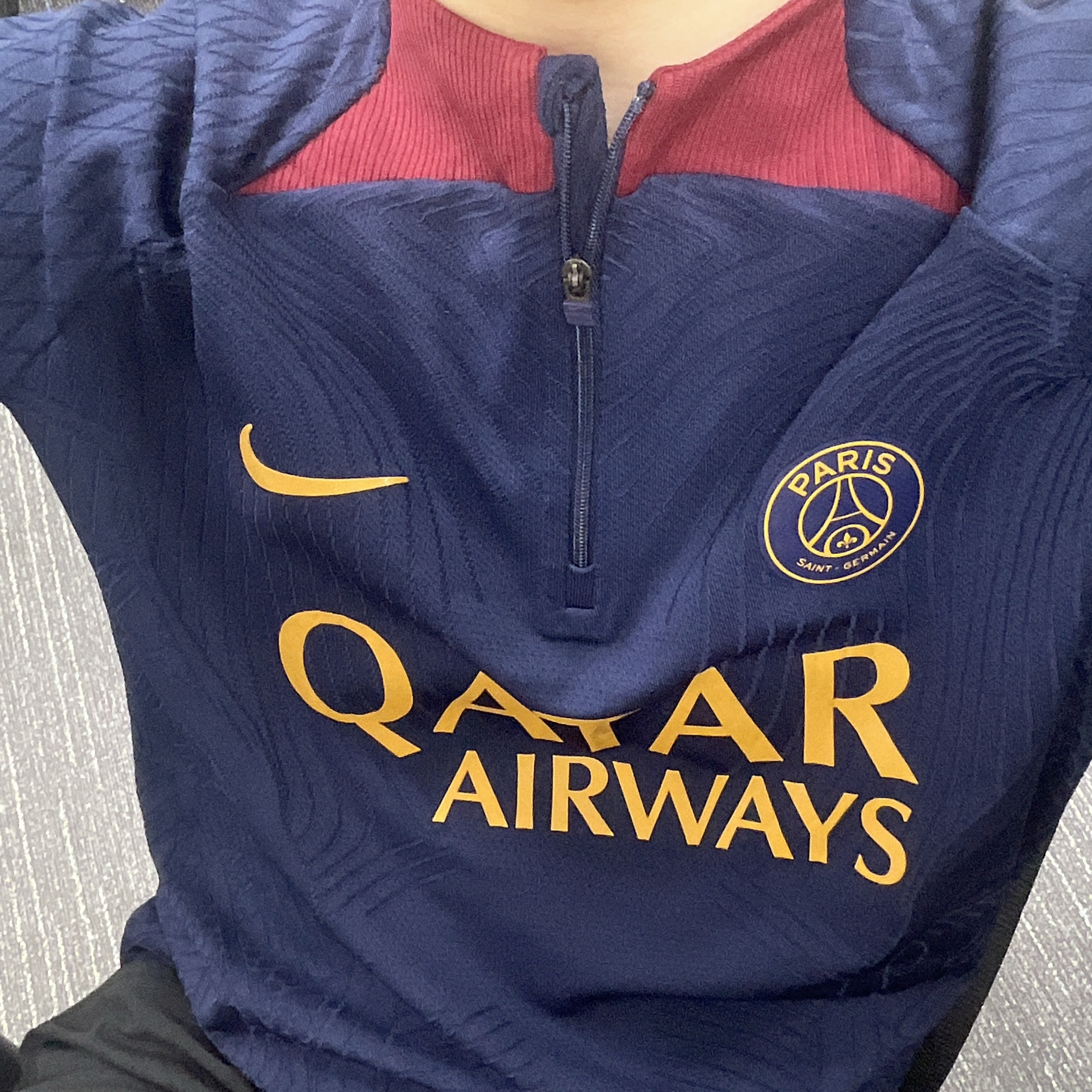 Nike Paris Saint-Germain Strike Elite Dri-FIT ADV Knit Football Drill Top Blackened Blue 착용 스타일