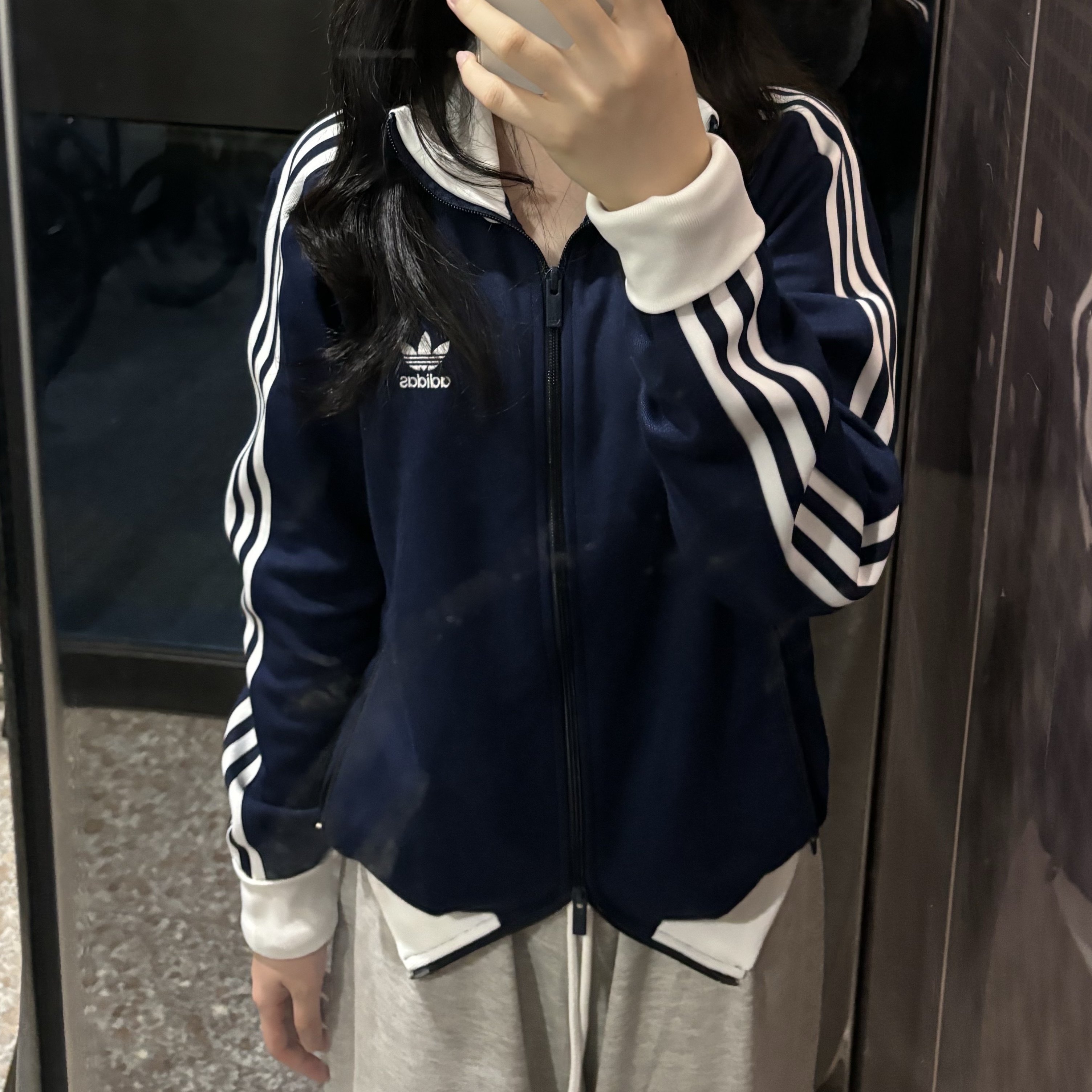 Adidas Adicolor Classic Beckenbauer Track Top Night Indigo - KR Sizing 착용 스타일