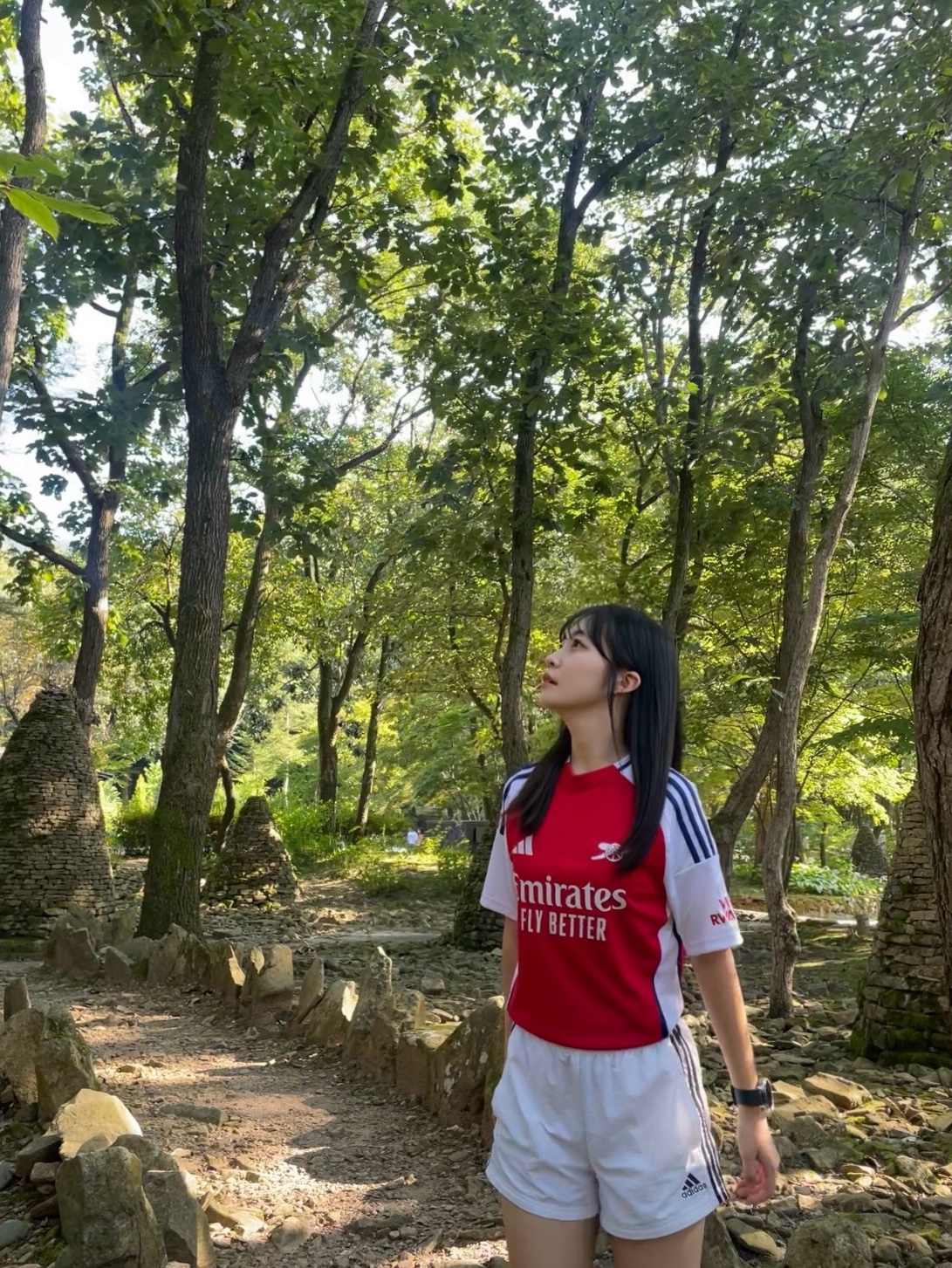 Adidas Arsenal 2024/25 Home Jersey Better Scarlet White - KR Sizing (Non Marking Ver.) 착용 스타일 - 1